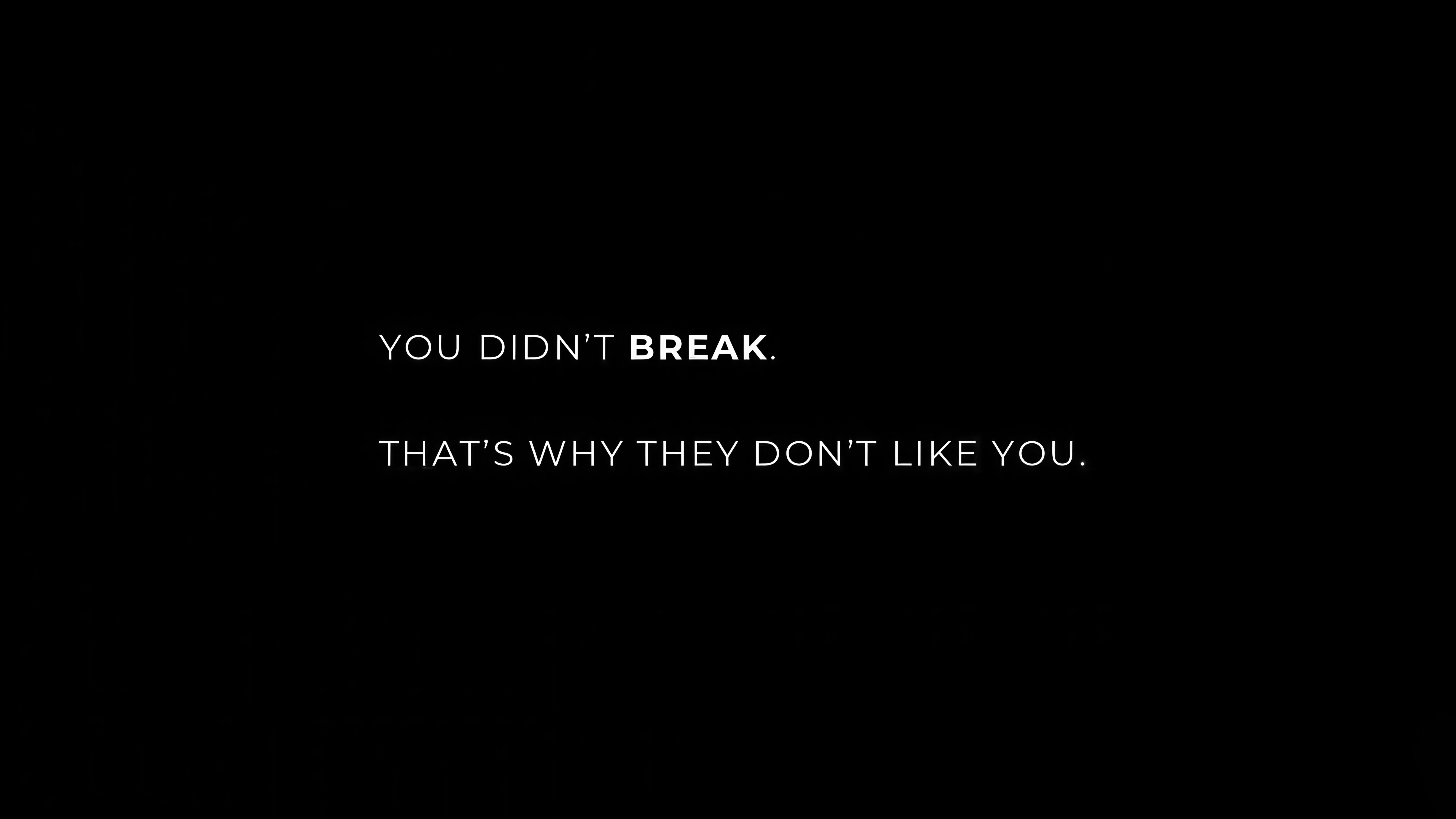 You Didn't Break. That's Why They Don't Like You. HD Wallpaper