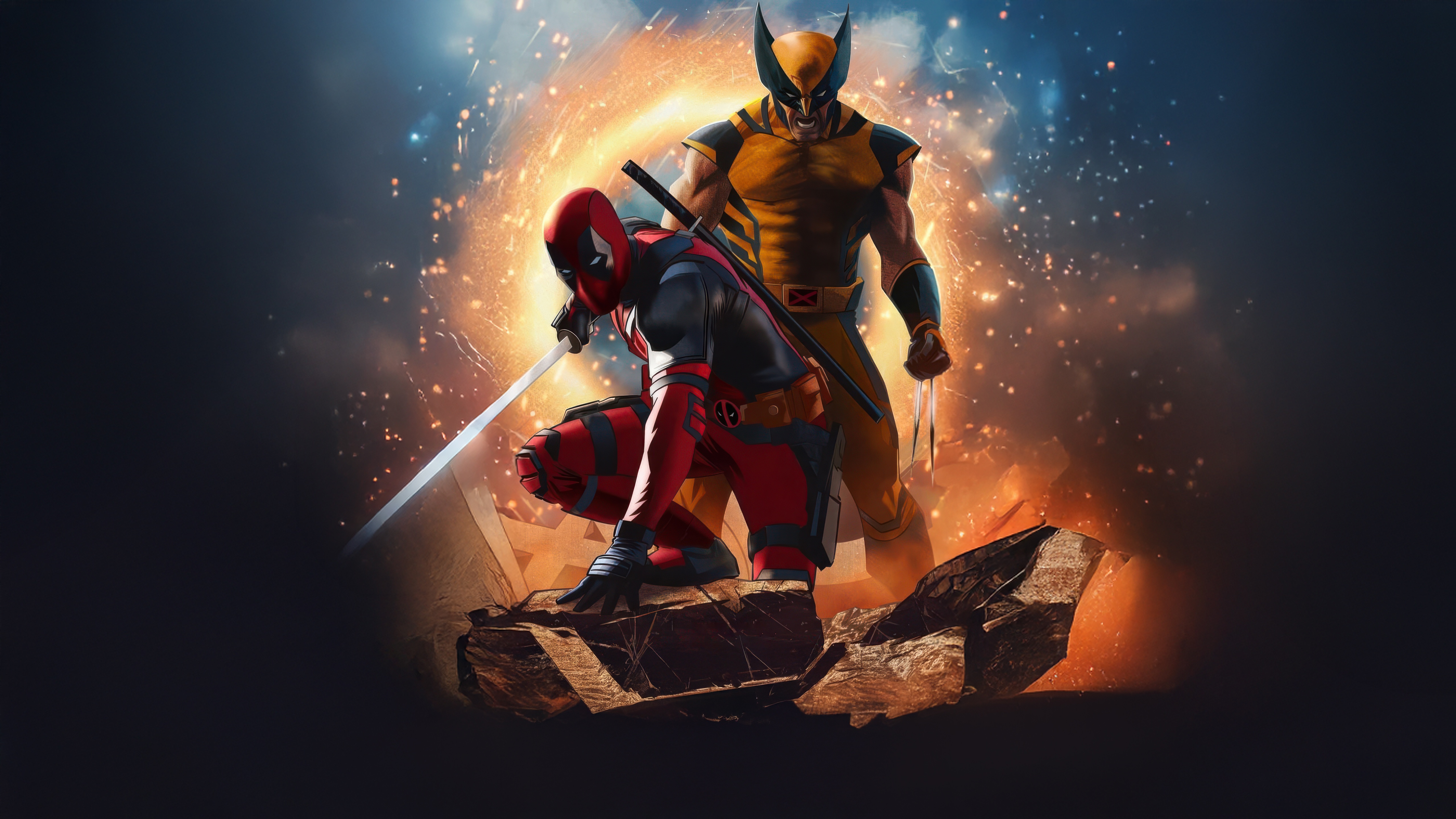 Deadpool and Wolverine in action HD Wallpaper