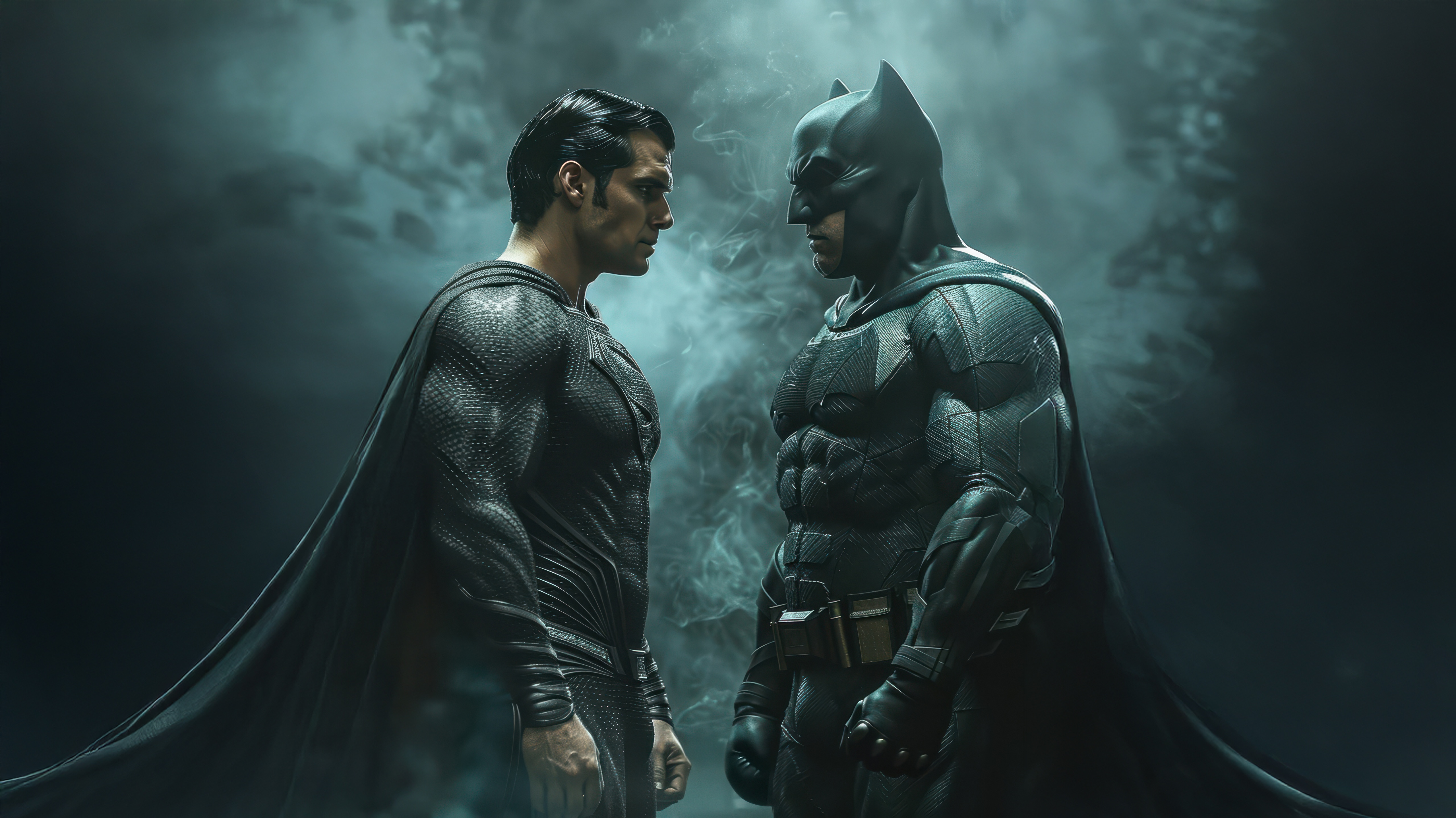 Batman and Superman face off HD Wallpaper