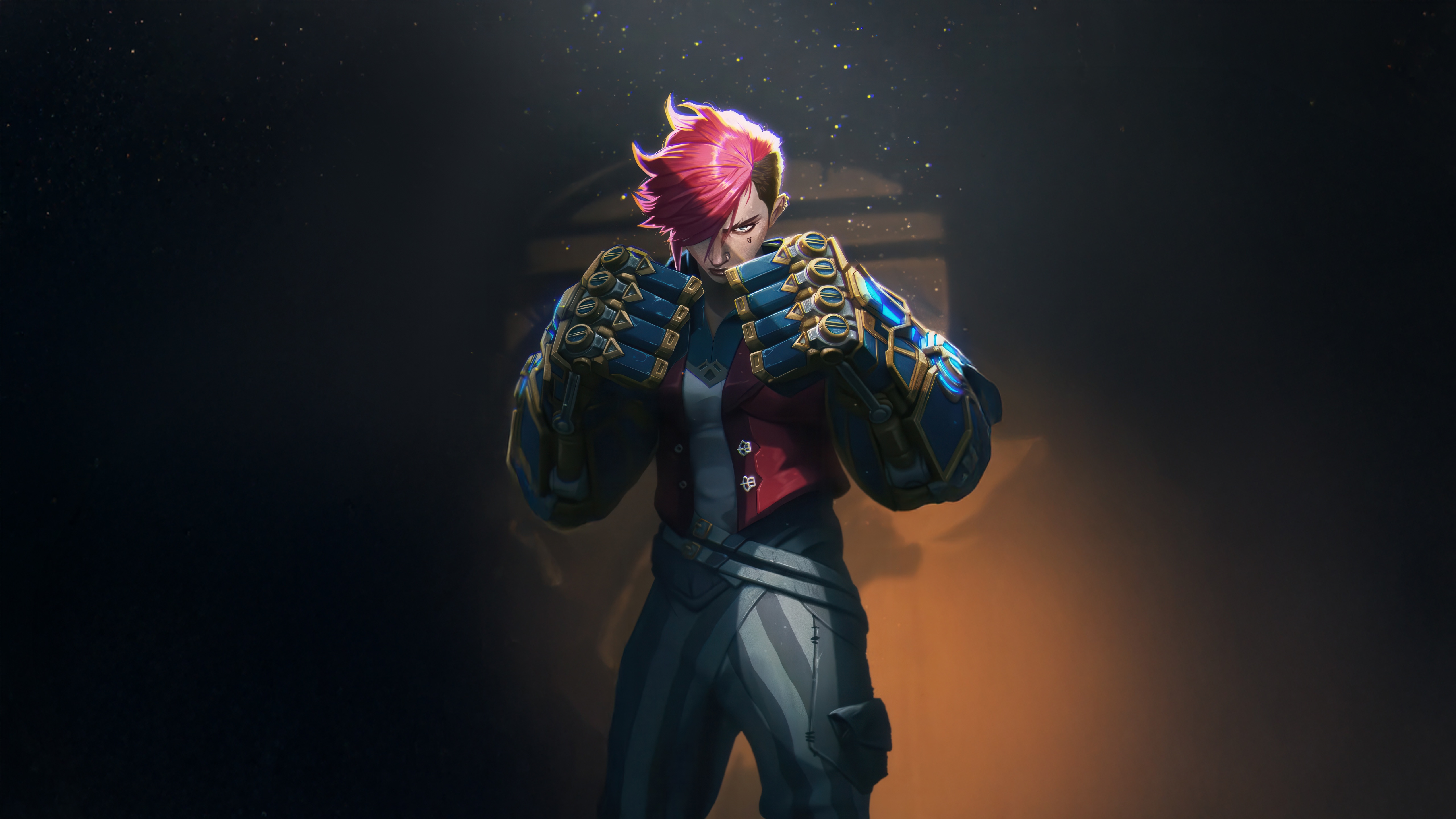 Vi from Arcane with Hextech Gauntlets HD Wallpaper