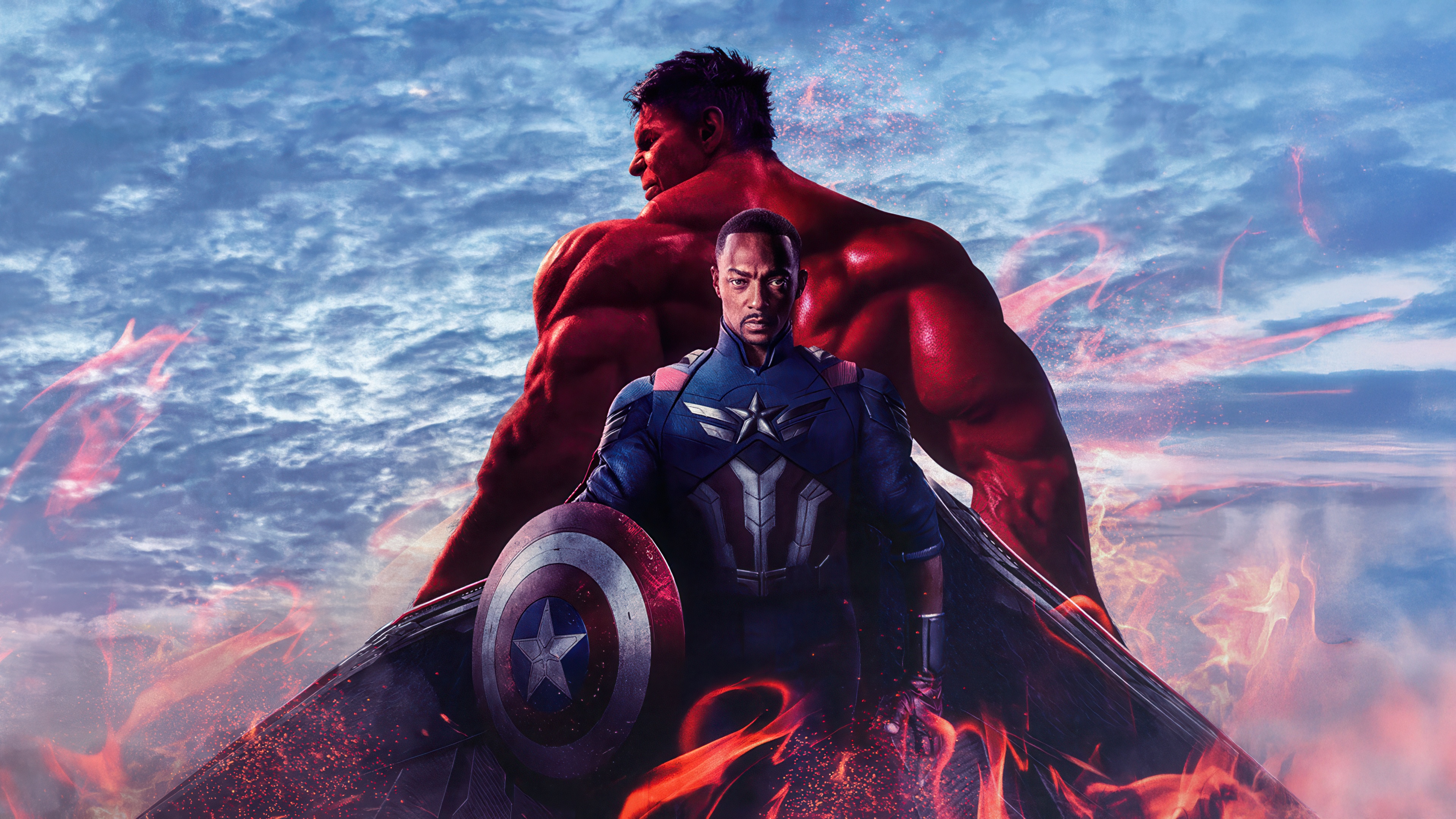 Captain America and Red Hulk HD Wallpaper