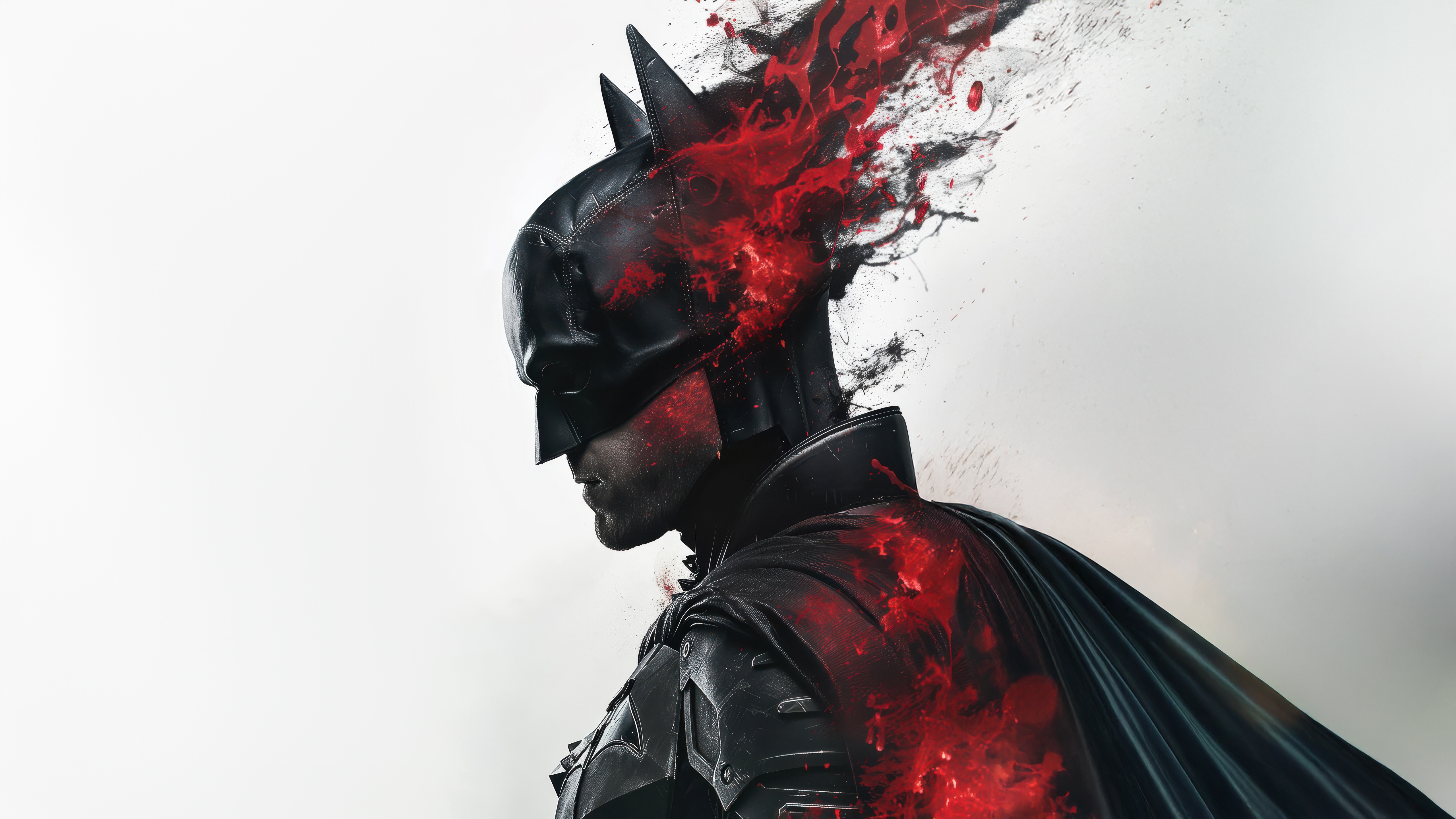 The Batman with Red Splatter Effect HD Wallpaper