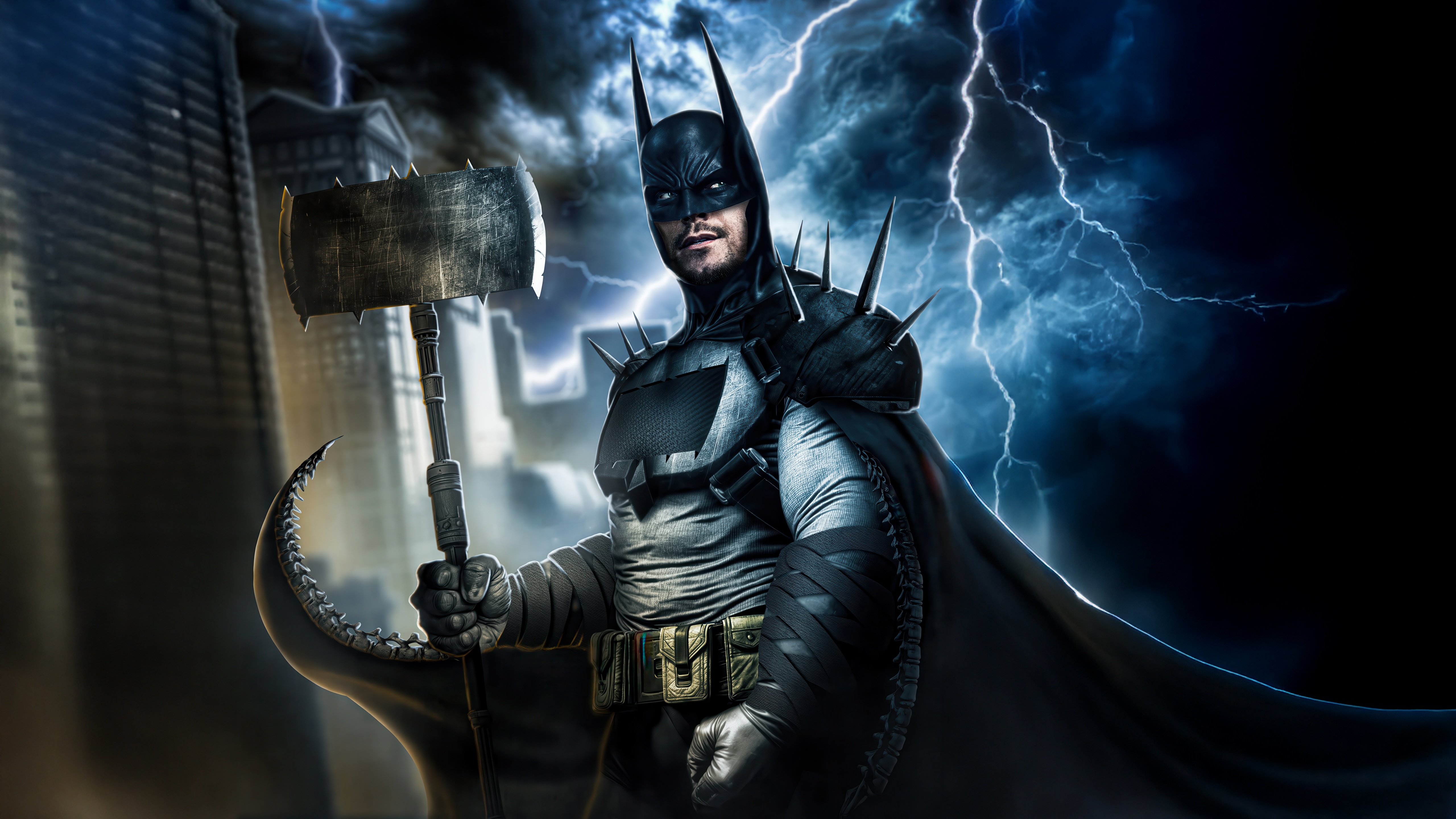 Alan Ritchson as Absolute Batman with Hammer HD Wallpaper