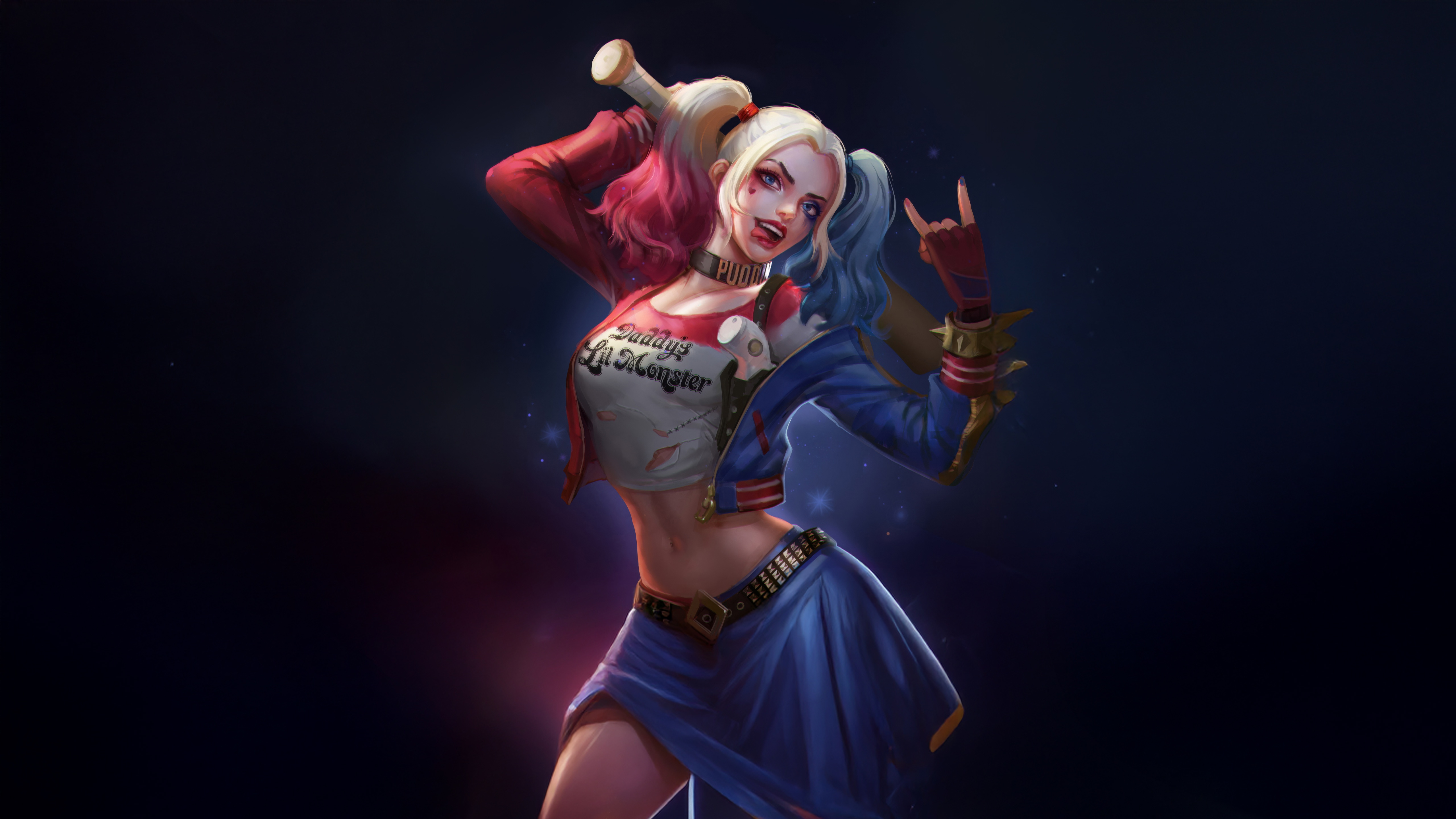 Harley Quinn holding a baseball bat HD Wallpaper