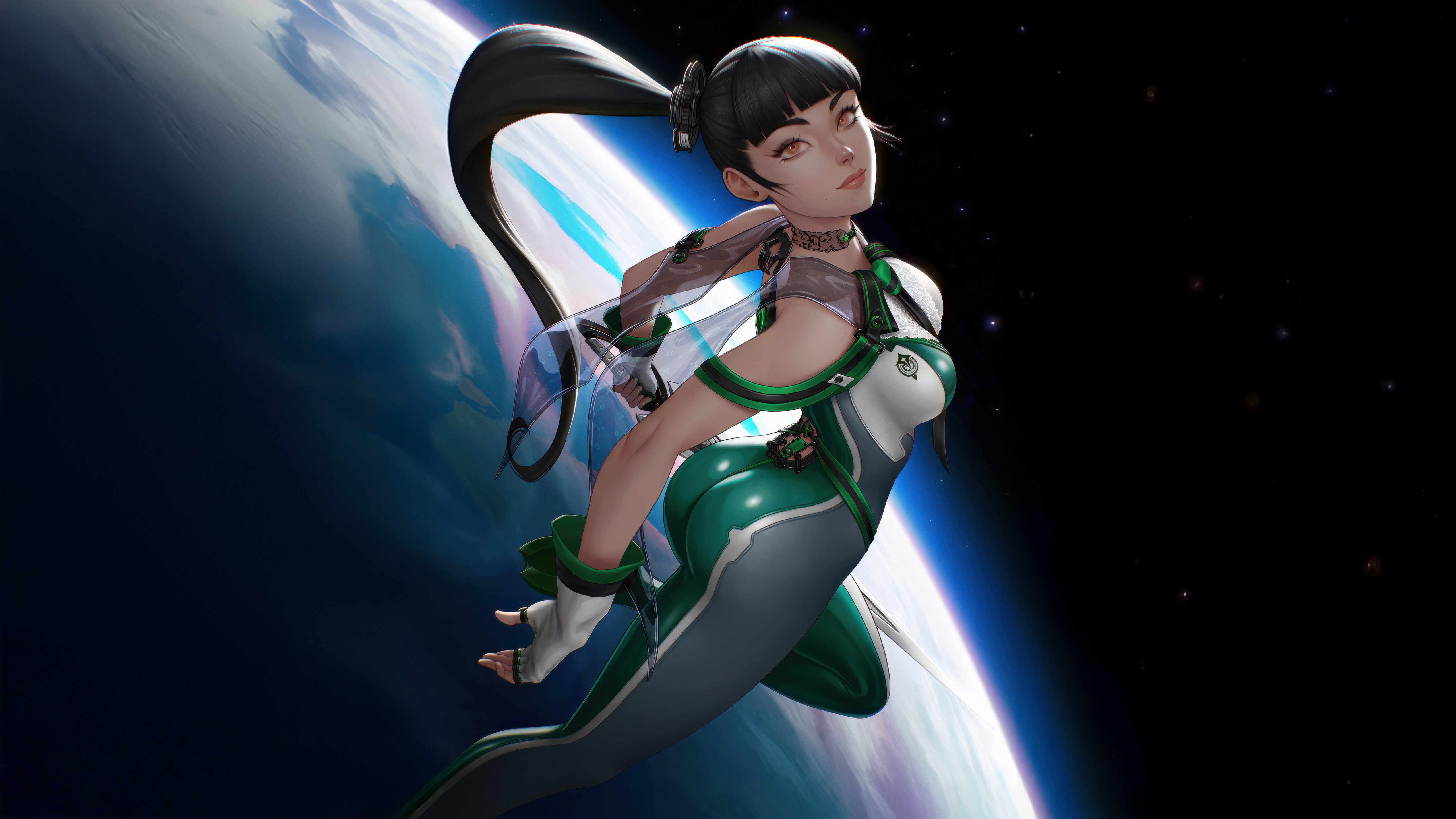 Eve from Stellar Blade in Space HD Wallpaper
