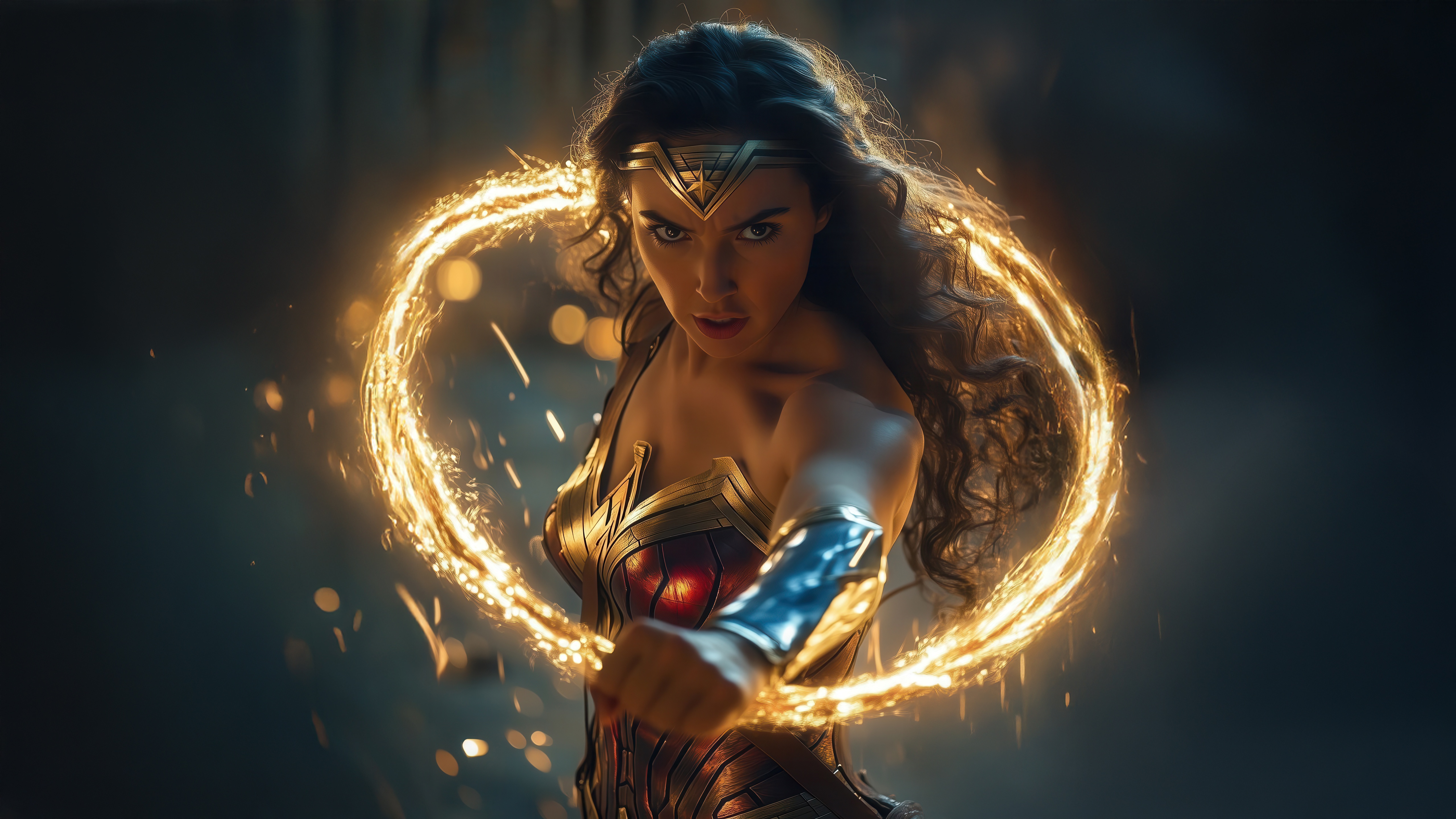 Wonder Woman with Golden Lasso HD Wallpaper