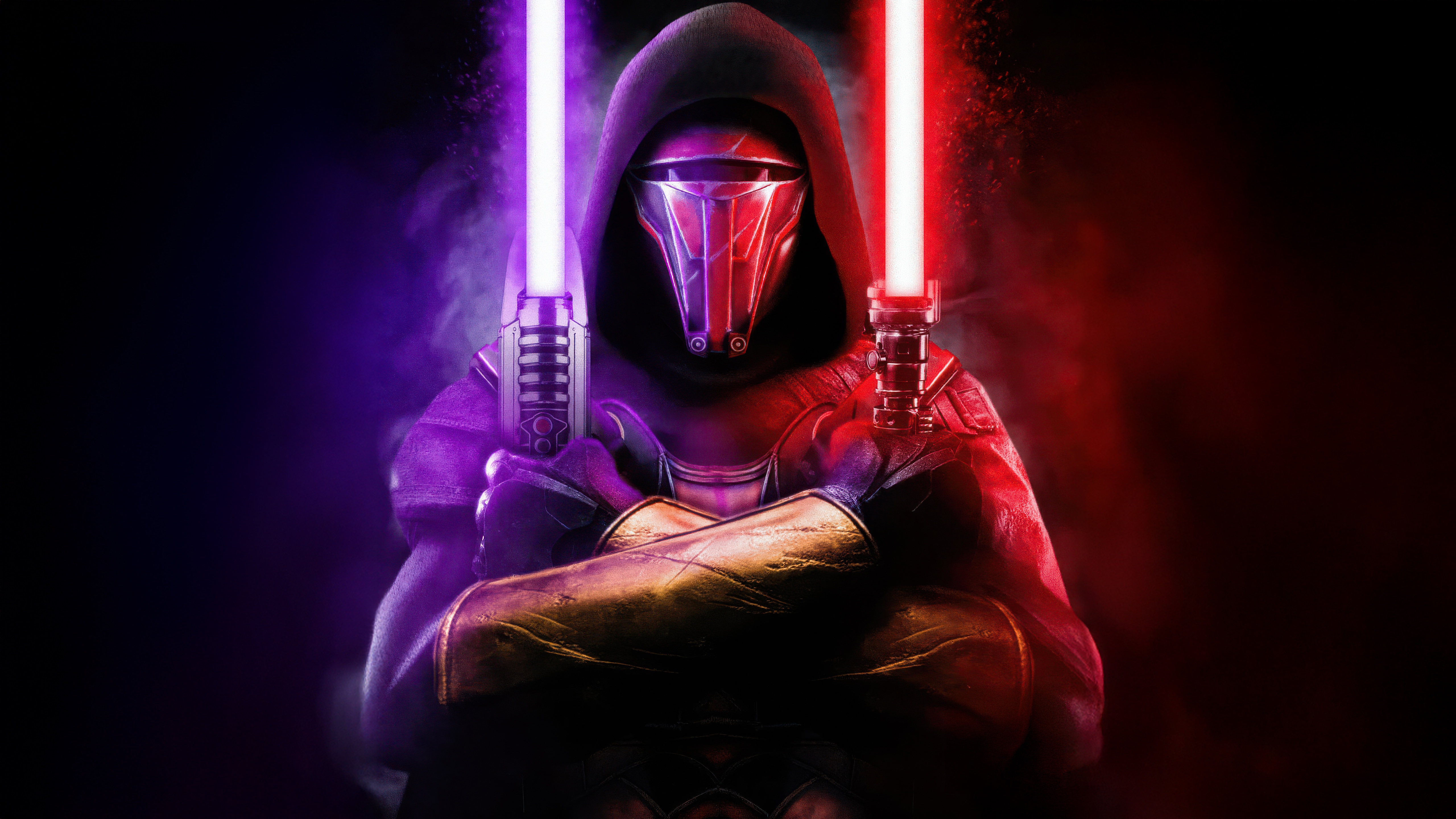 Star Wars Revan with Two Lightsabers HD Wallpaper