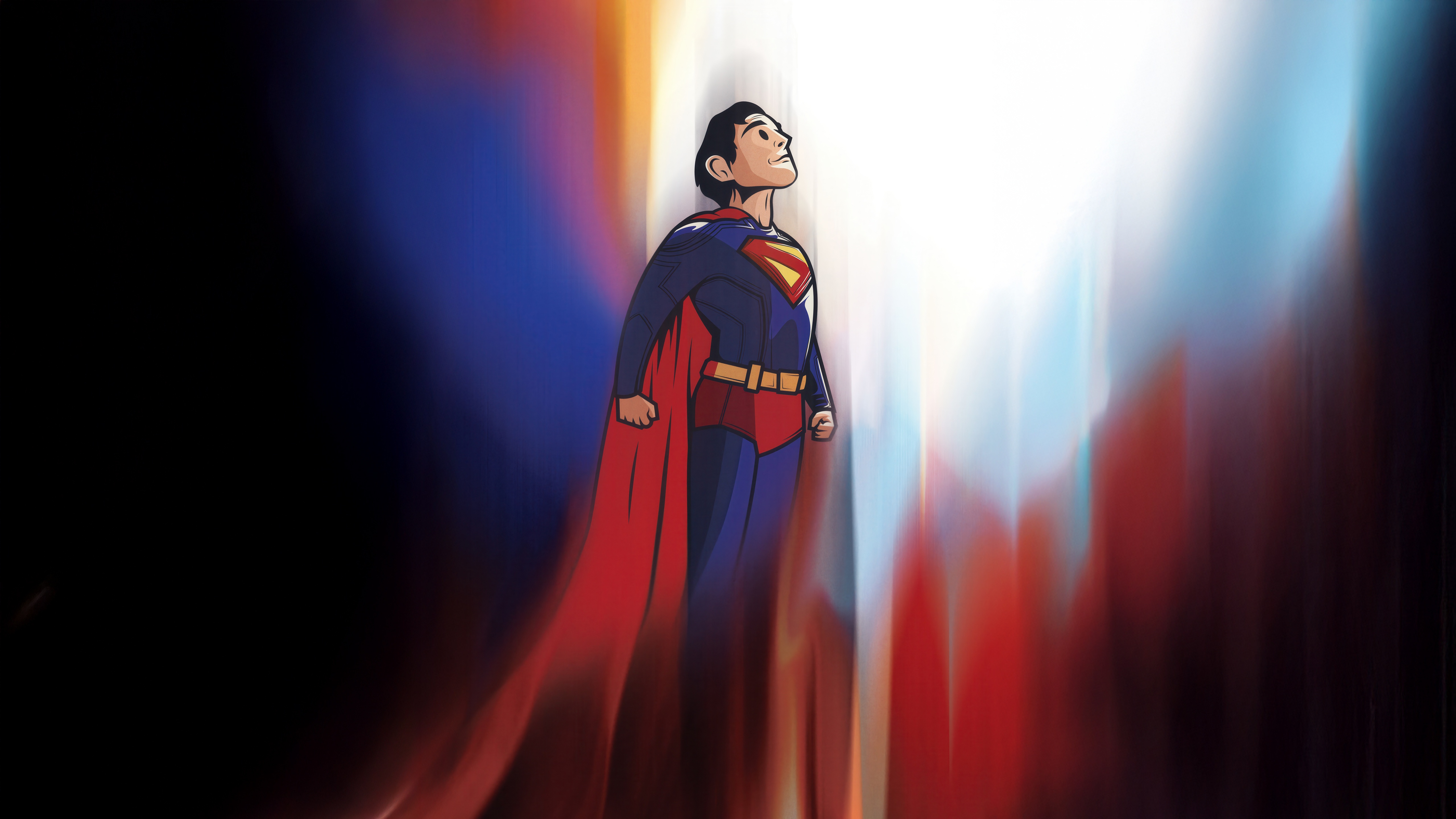 Superman in a beam of light HD Wallpaper