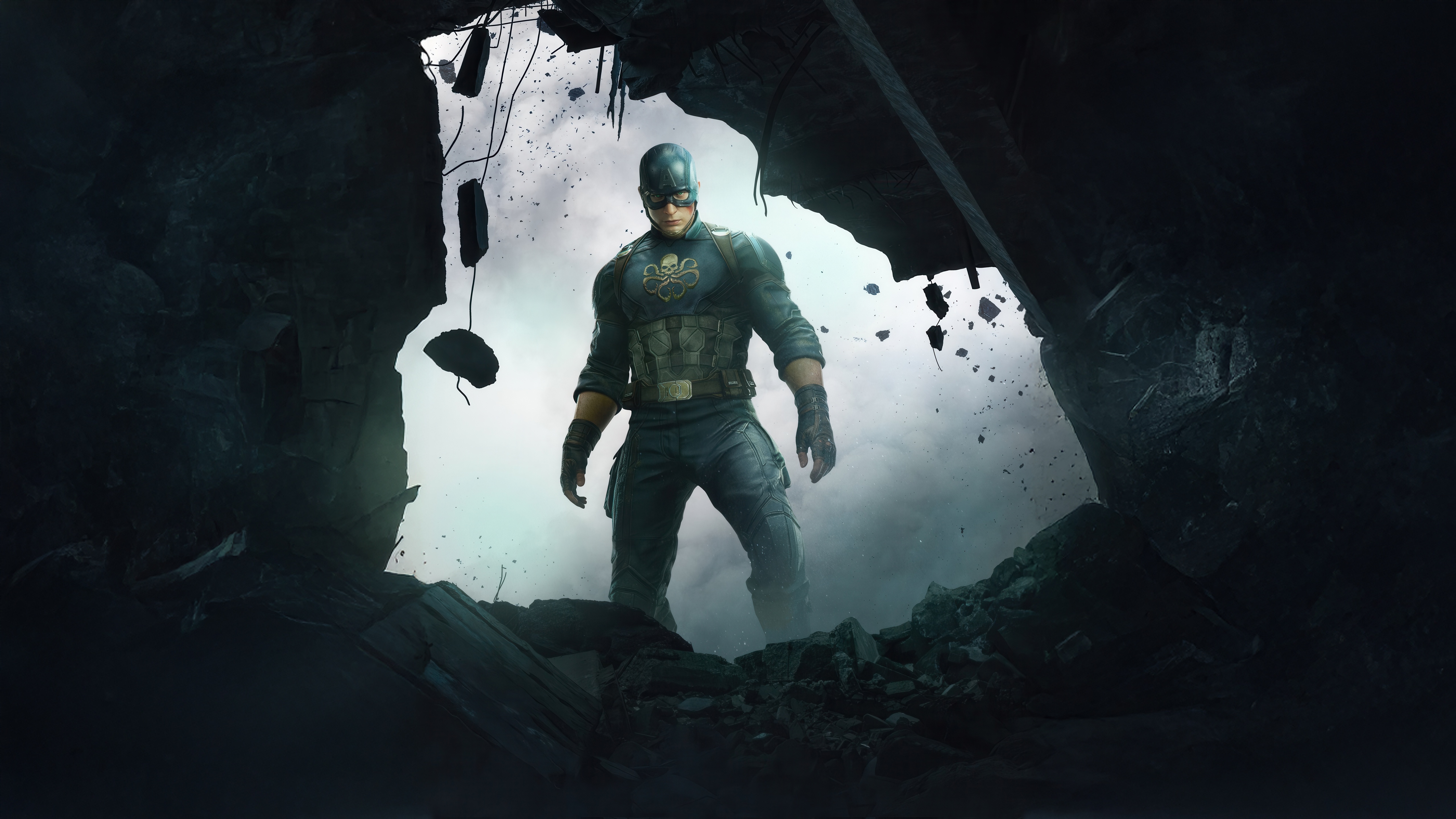 Captain Hydra stands in a destroyed environment HD Wallpaper