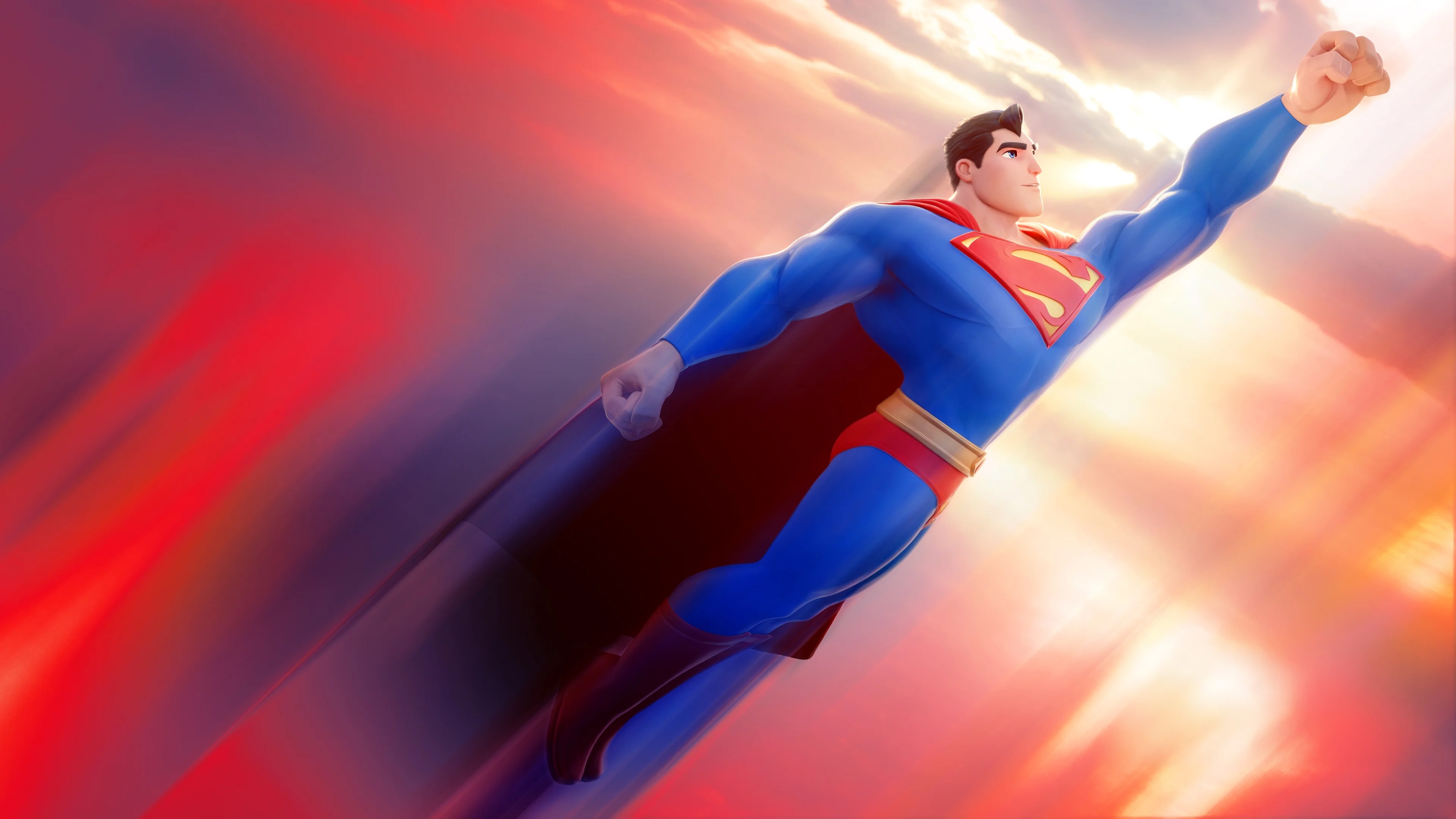 Superman flying in Multiversus HD Wallpaper