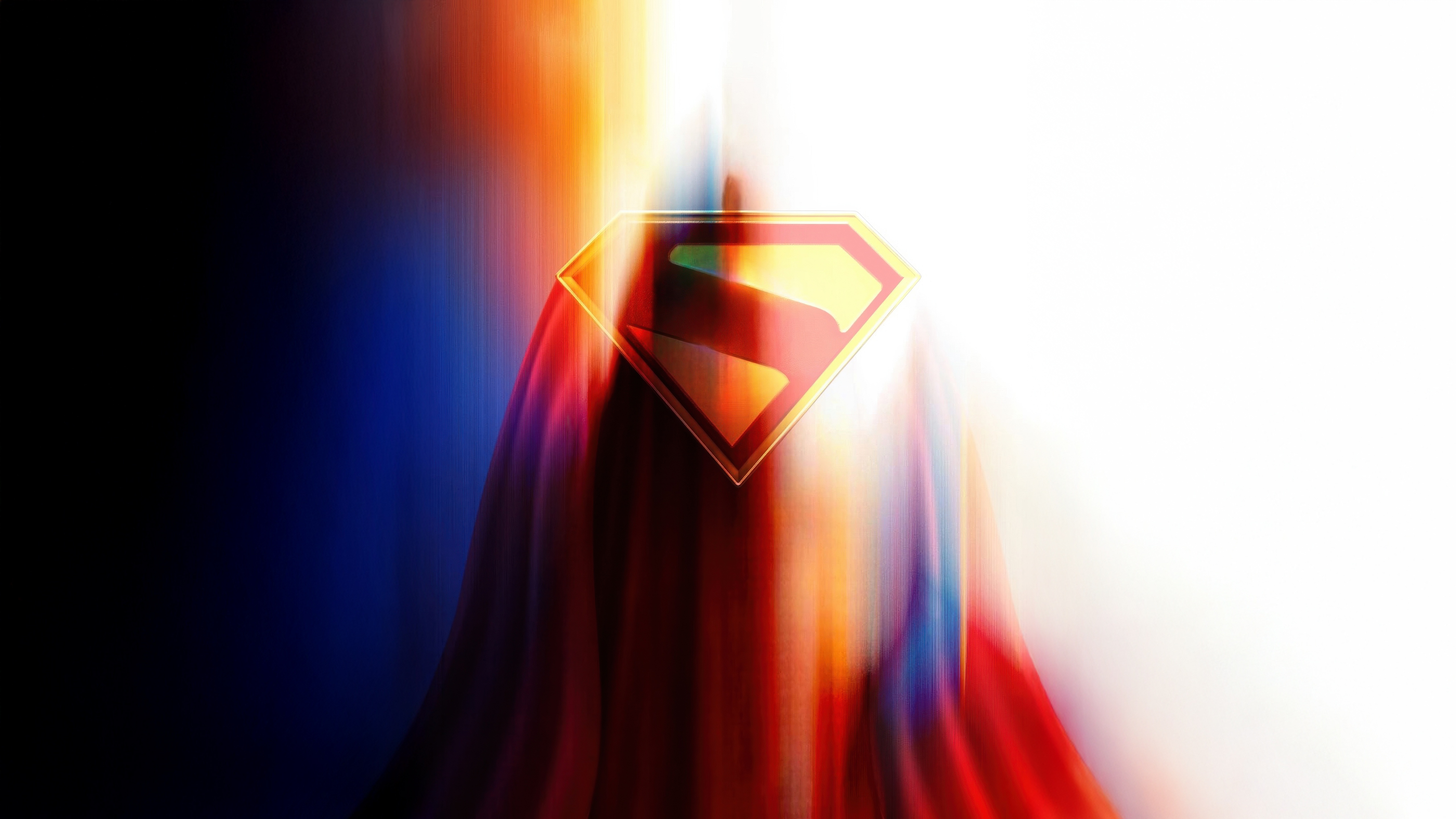 Superman Logo with Red and Blue Cape HD Wallpaper
