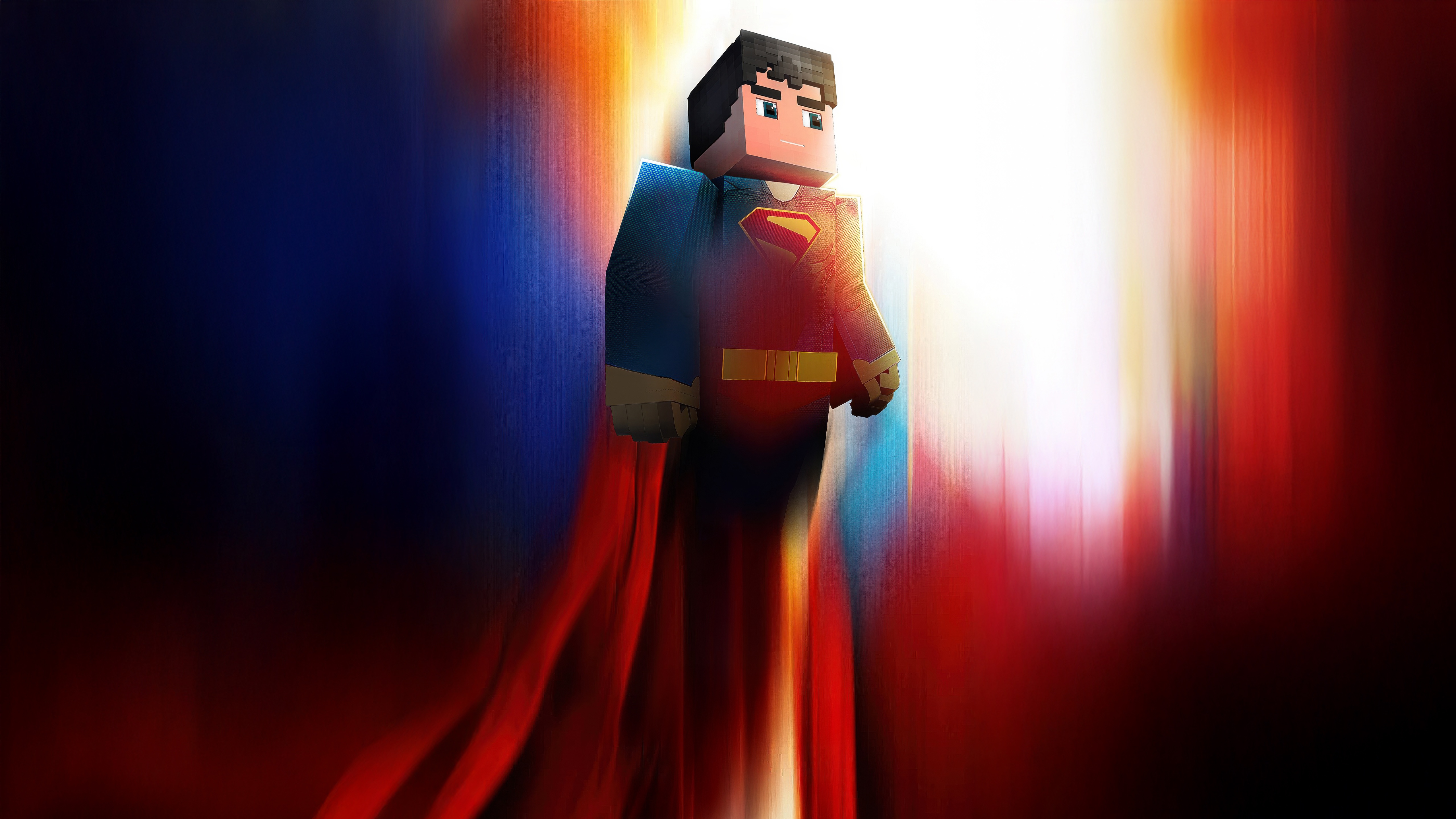 Minecraft Superman with Red Cape HD Wallpaper