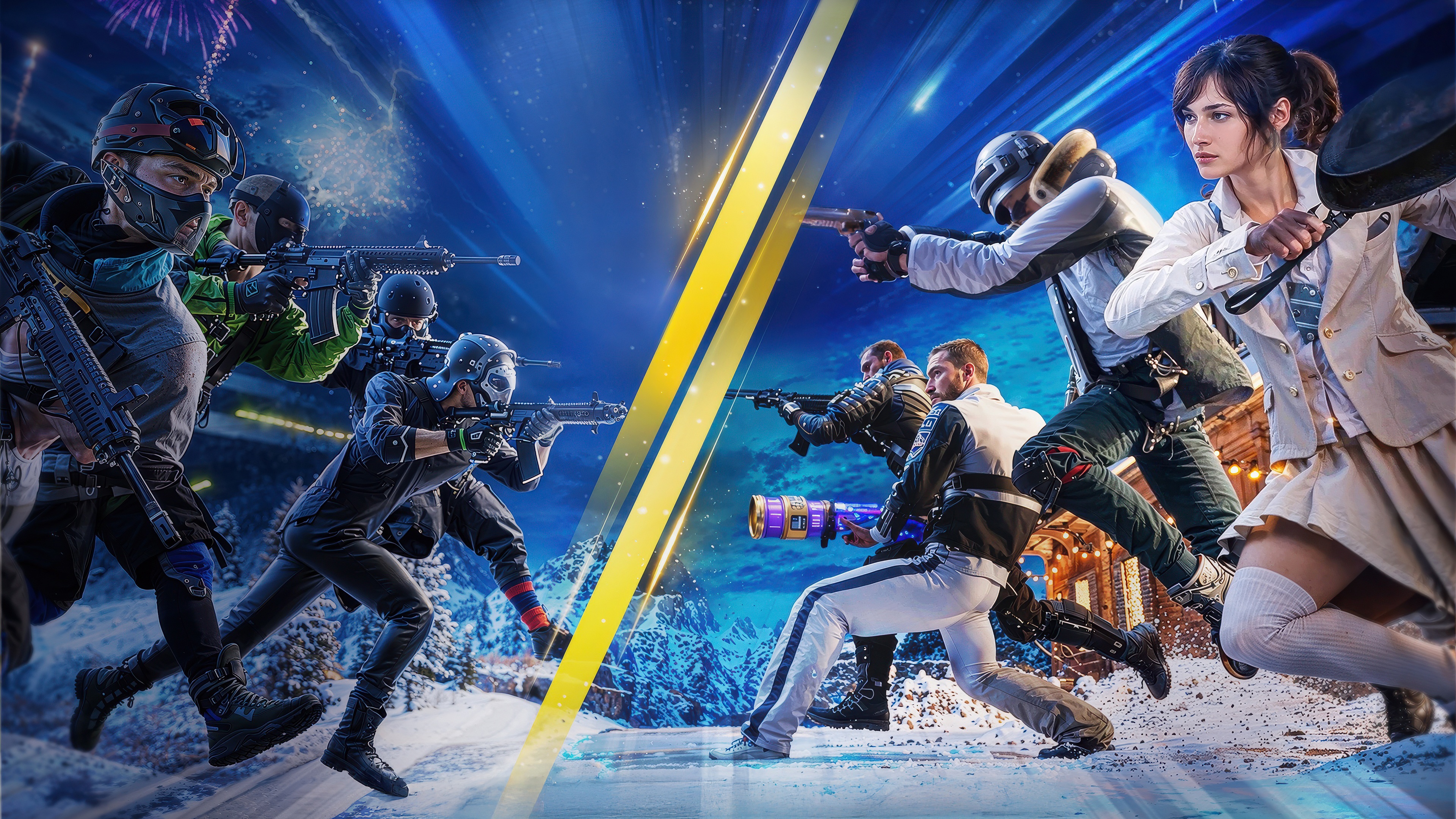 PUBG Mobile A Frost Festival Characters in Action HD Wallpaper