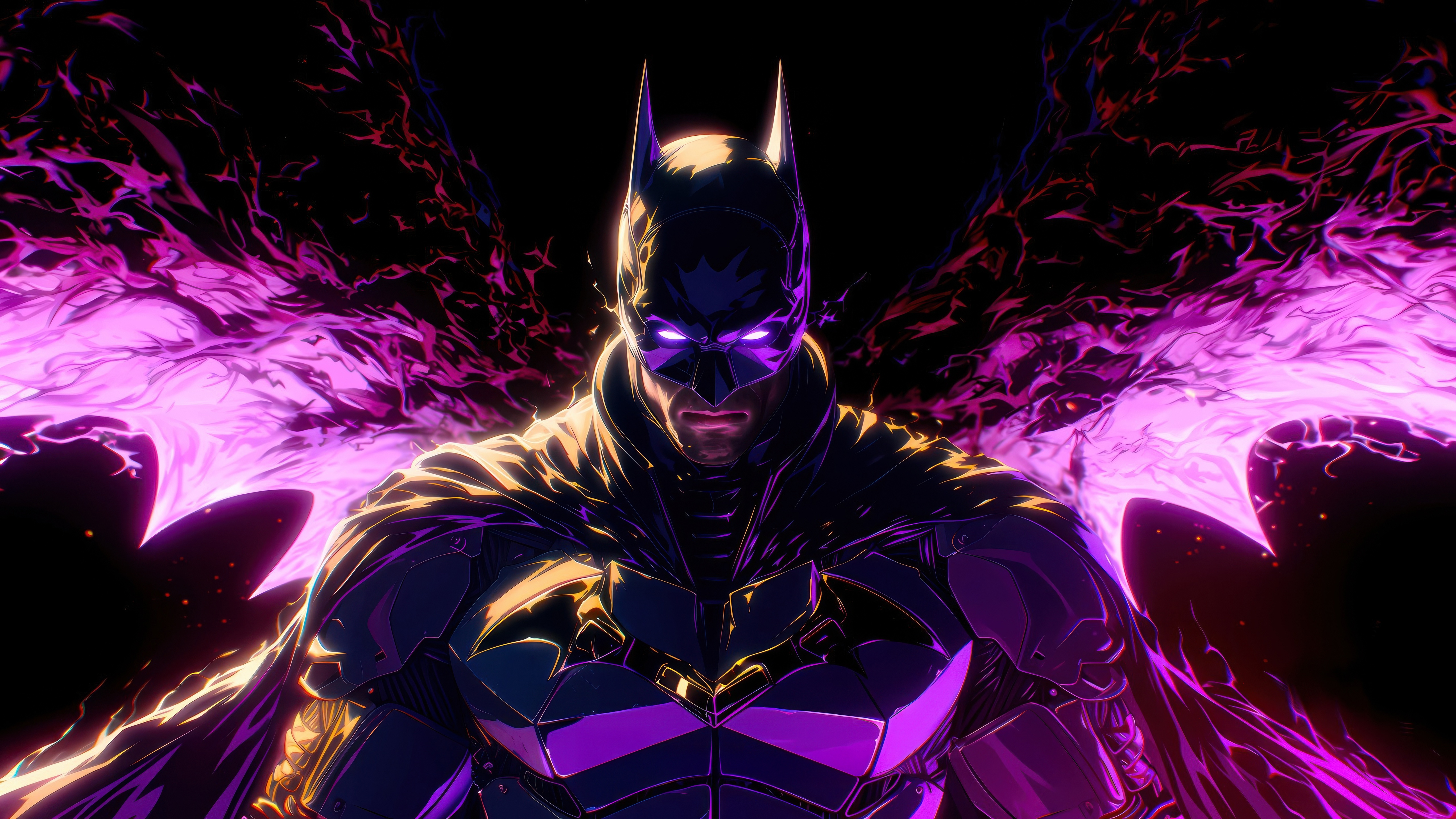 Batman with purple energy wings HD Wallpaper