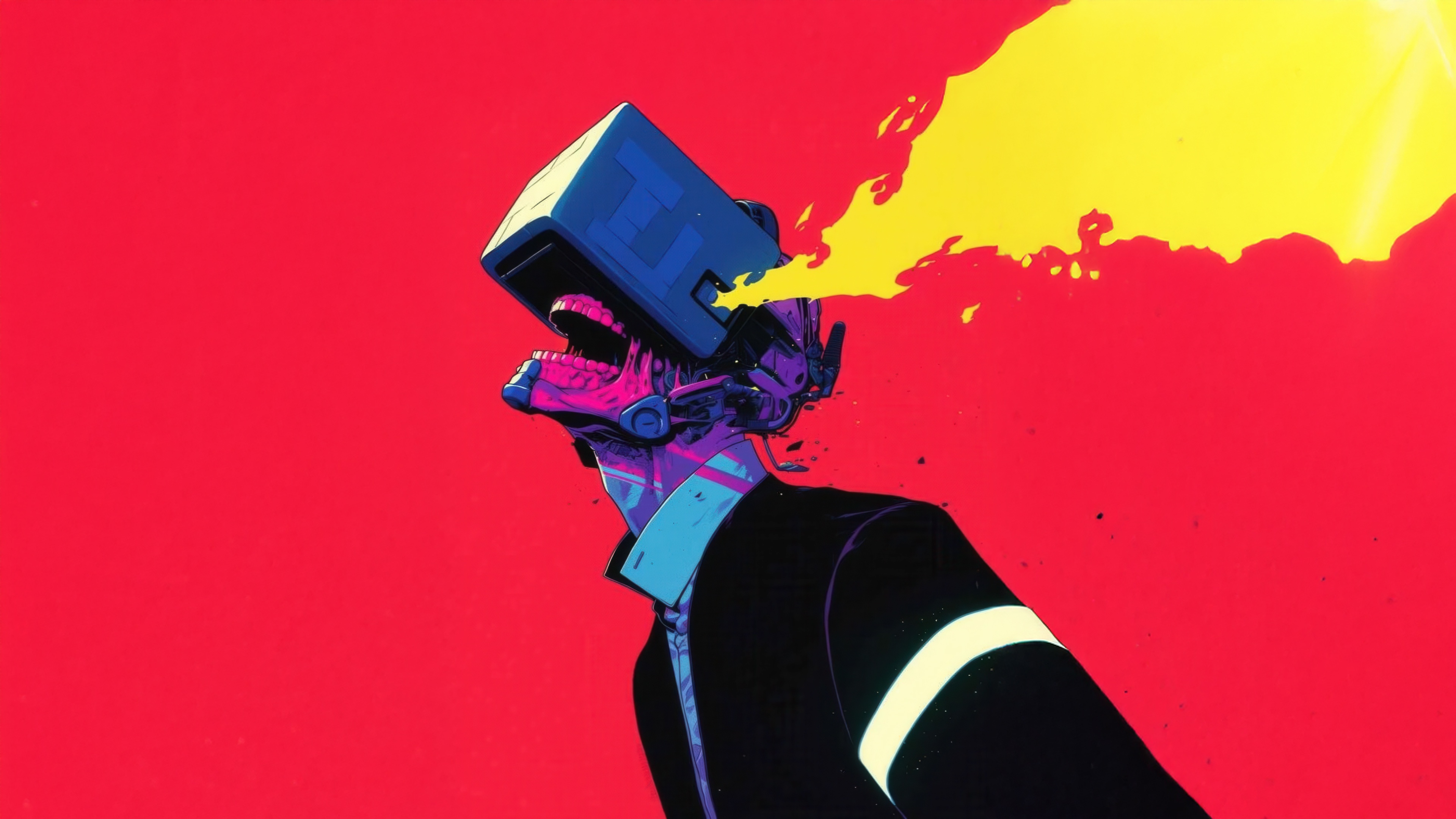 Cyber Fire Heads VR Experience HD Wallpaper