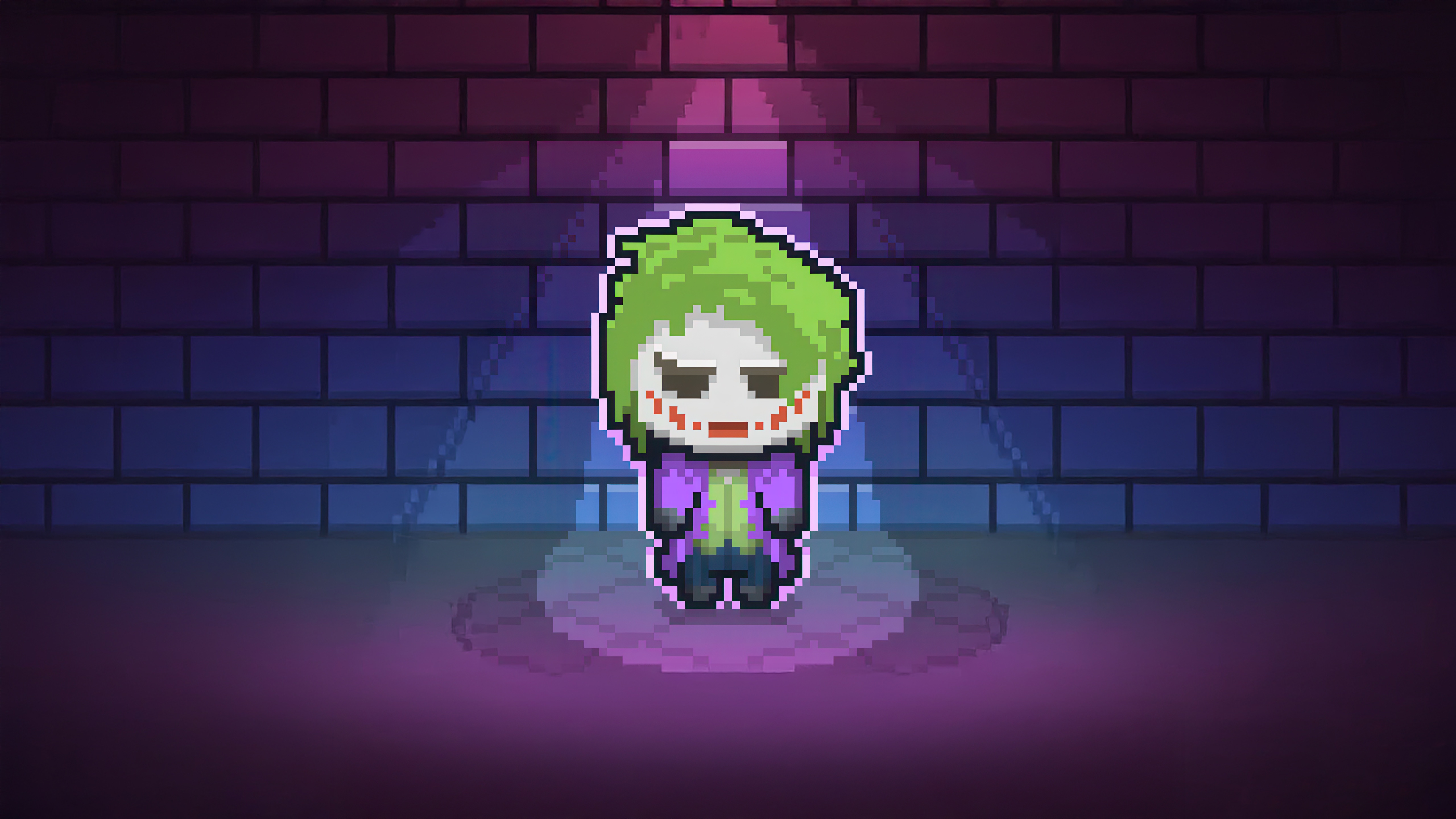 8 Bit Joker in a Spotlight HD Wallpaper