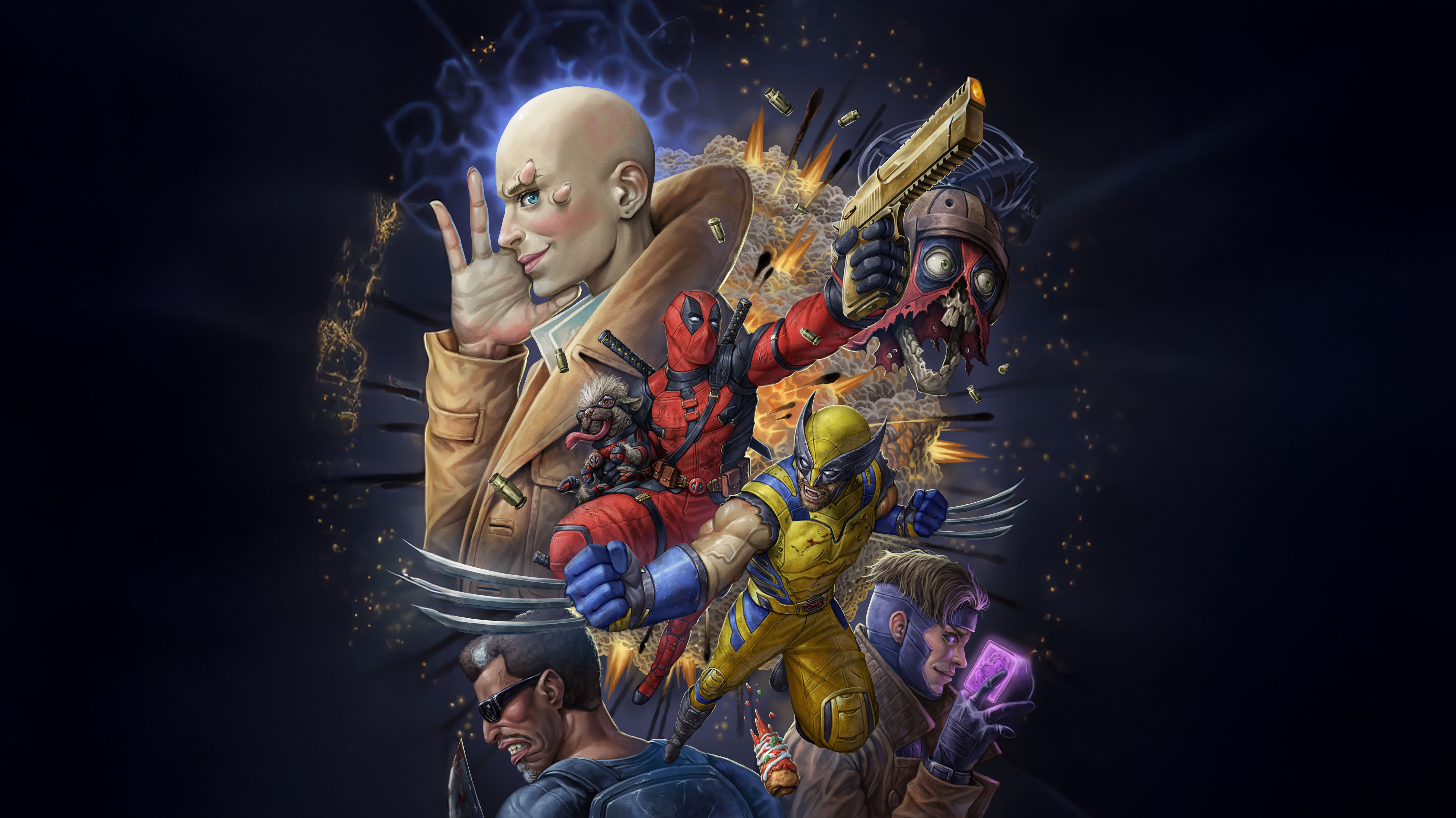Marvel's Deadpool, Wolverine, Gambit, and Blade HD Wallpaper
