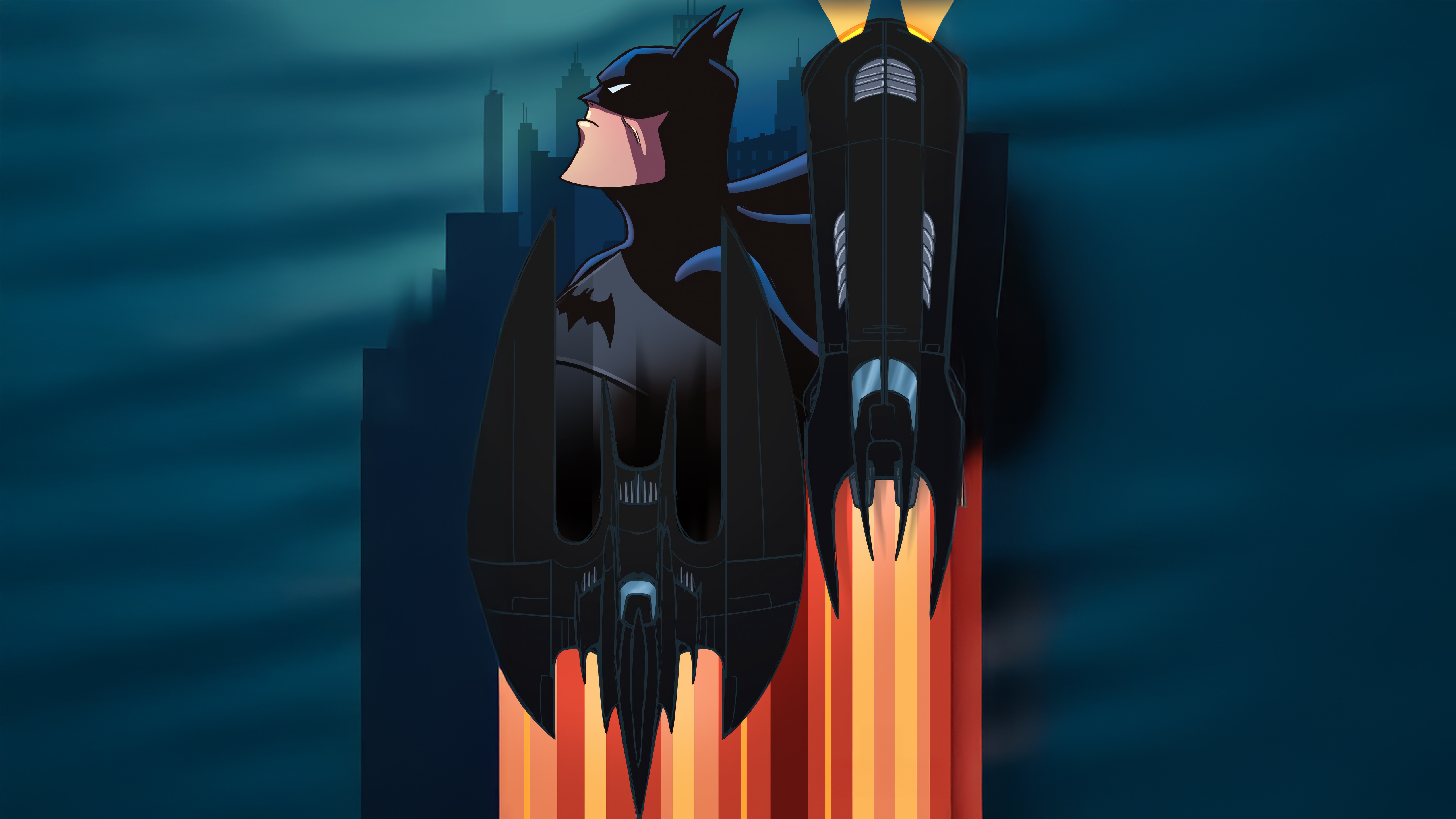 Batman and Batmobiles in Gotham City HD Wallpaper