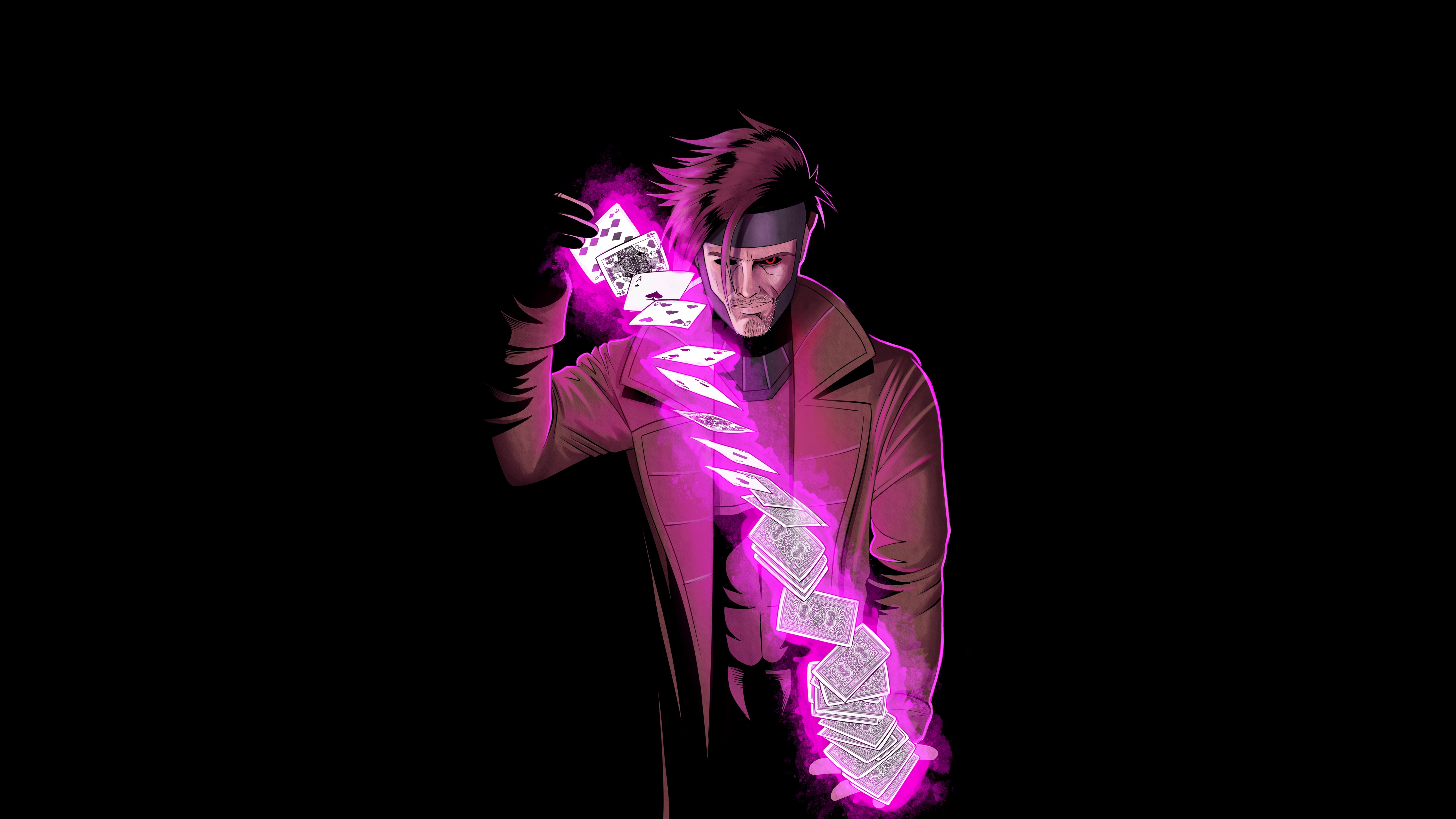 Gambit uses his powers with cards HD Wallpaper