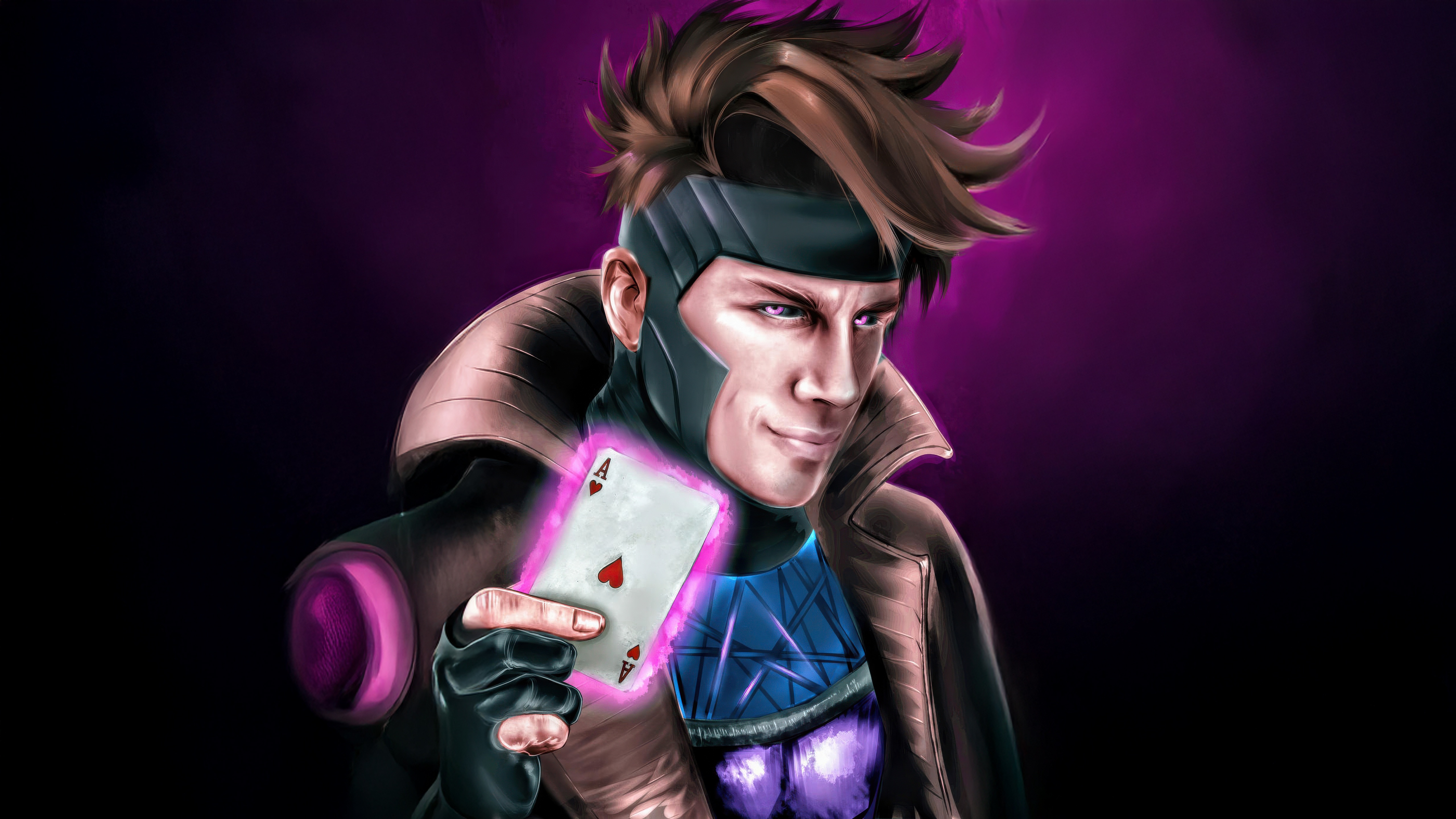 Gambit Holding an Ace of Hearts Card HD Wallpaper