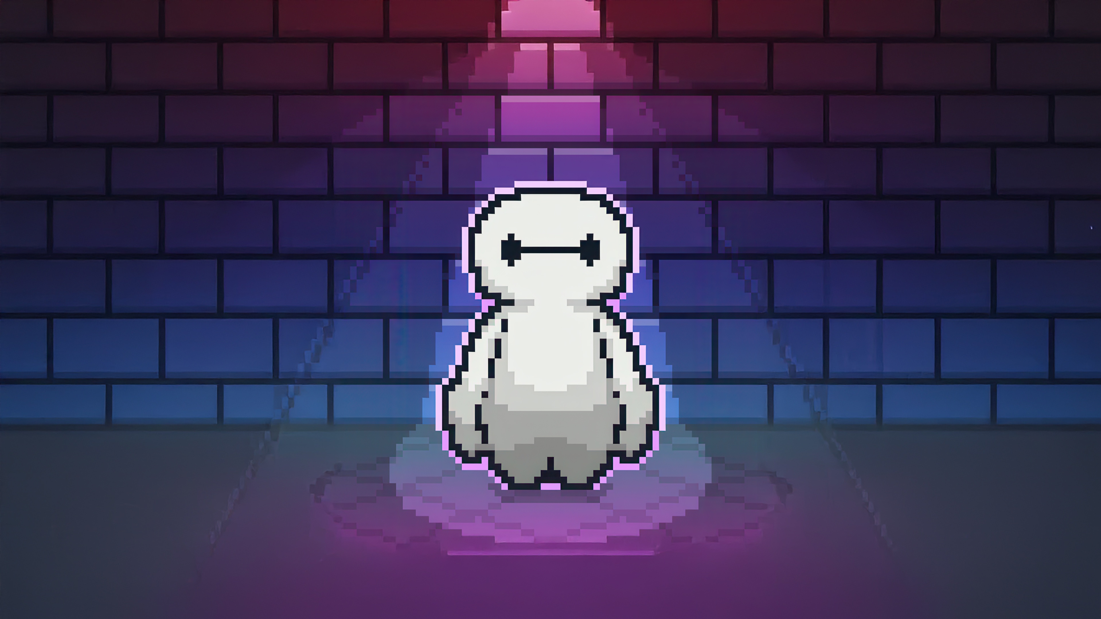 8 Bit Baymax in Pixel Art Style HD Wallpaper