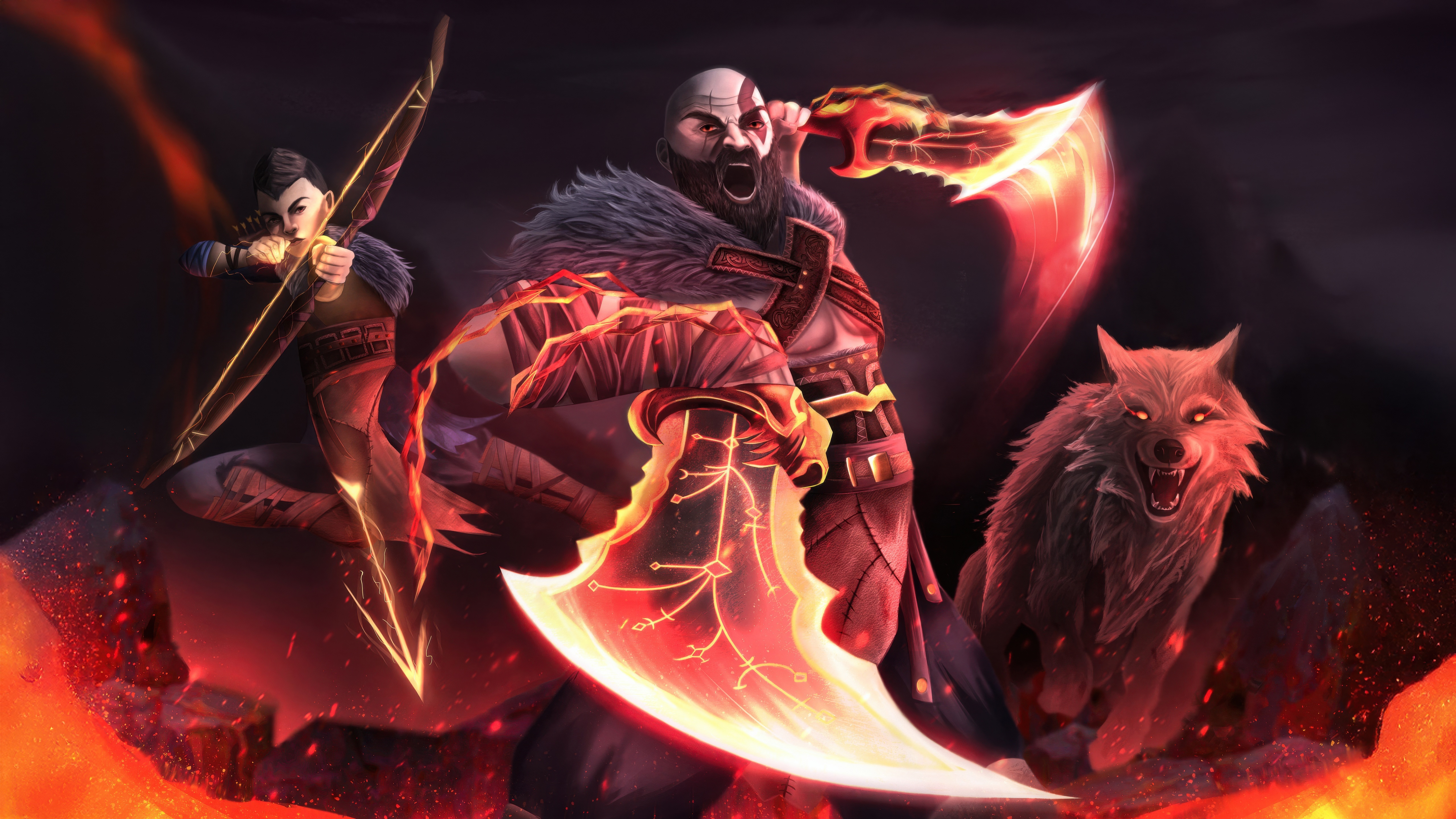 God Of War Father And Son Final Battle HD Wallpaper