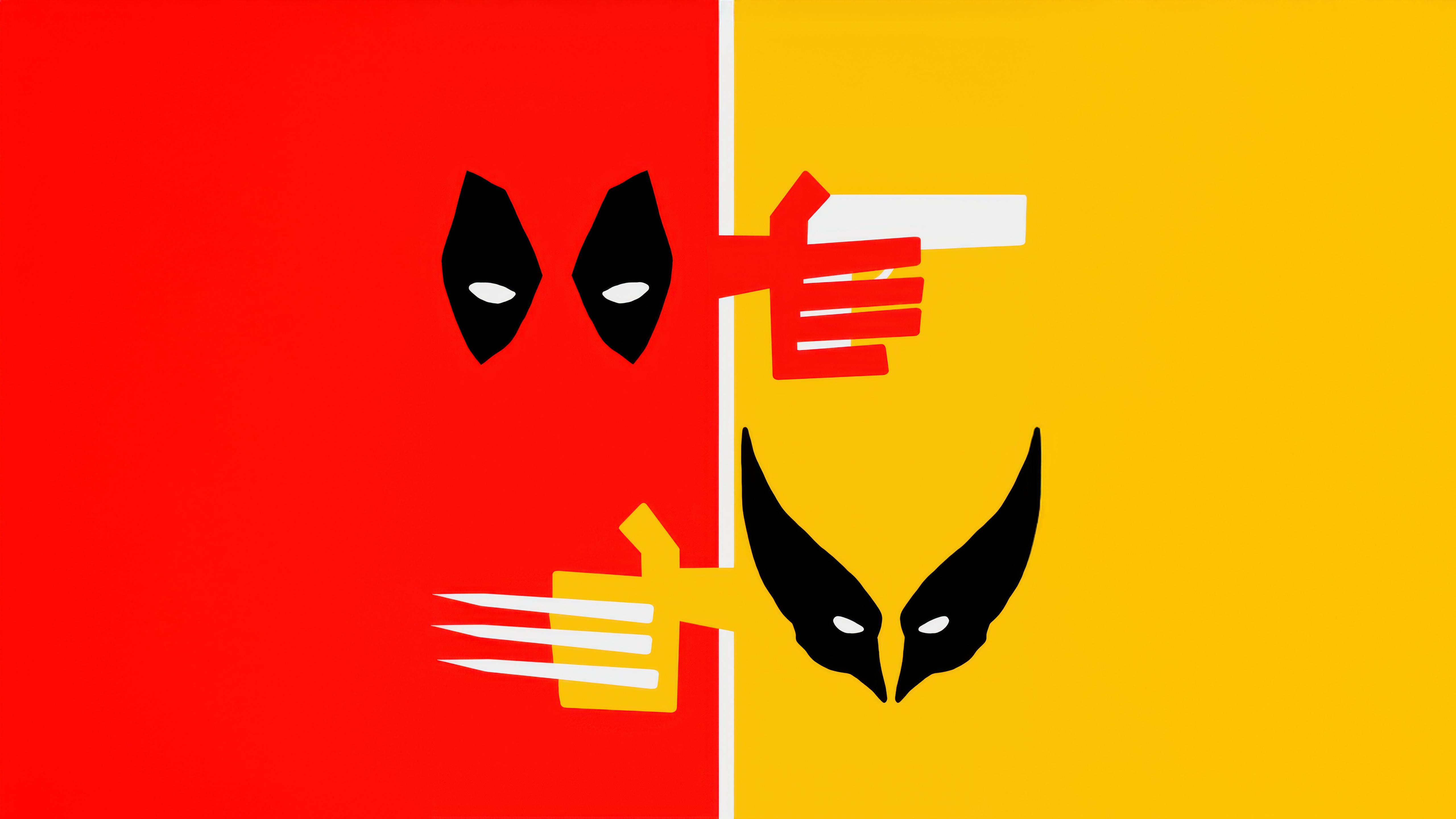 Deadpool and Wolverine Minimalist Art HD Wallpaper