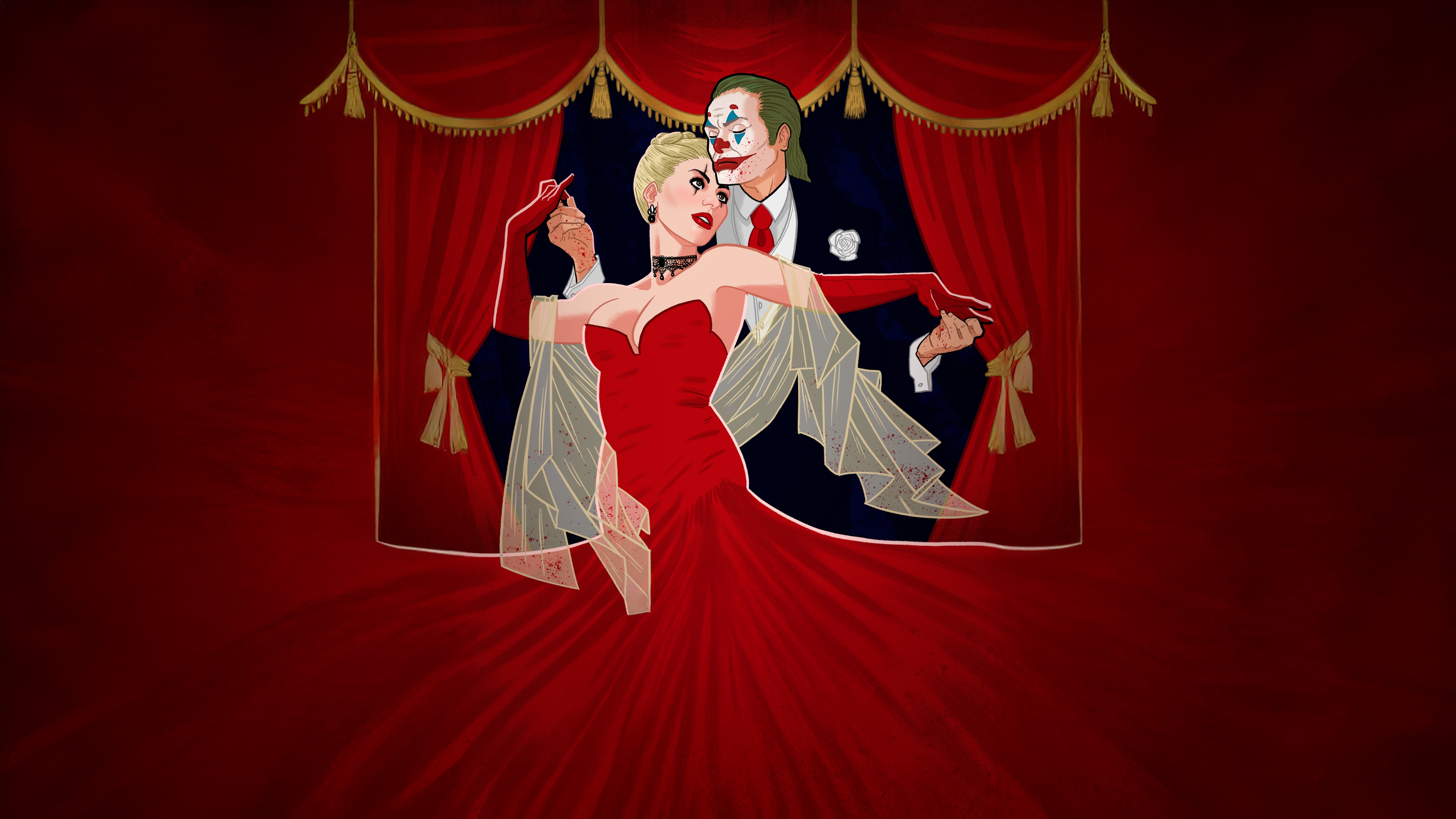 Joker and Harley Quinn dancing HD Wallpaper