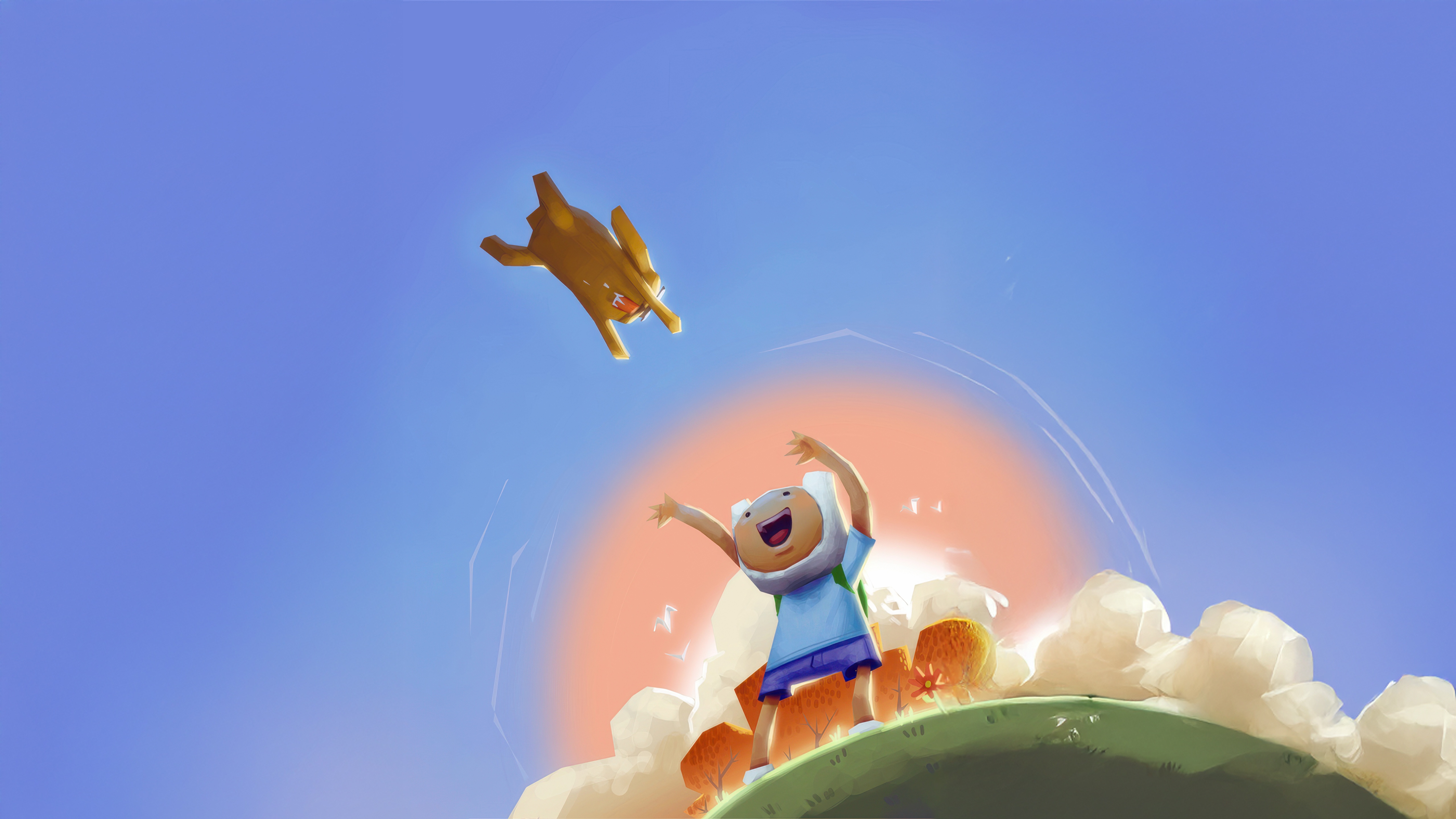 Adventure Time Finn and Jake in the Sky HD Wallpaper