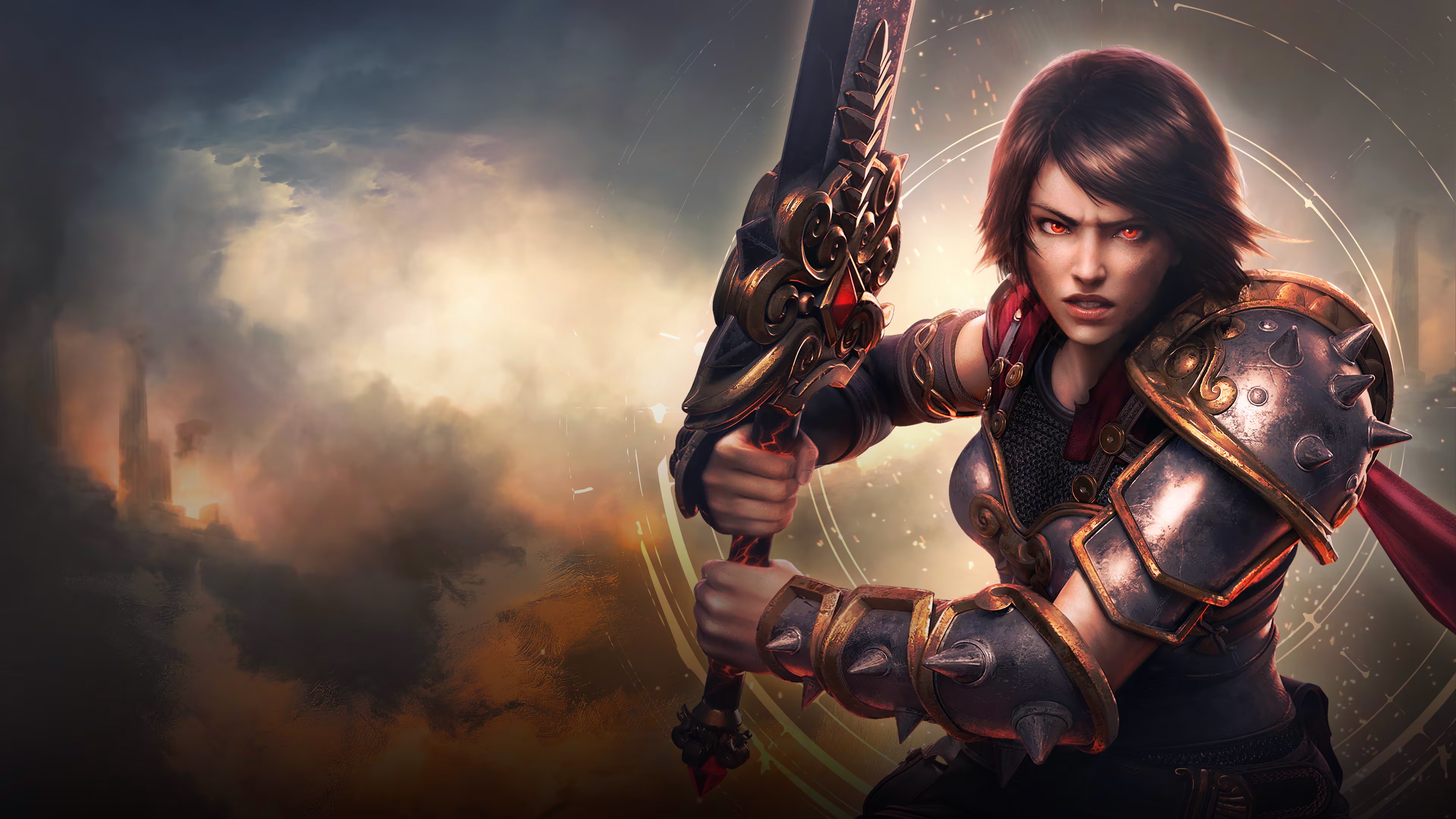 Smite 2: Female Warrior with Sword HD Wallpaper