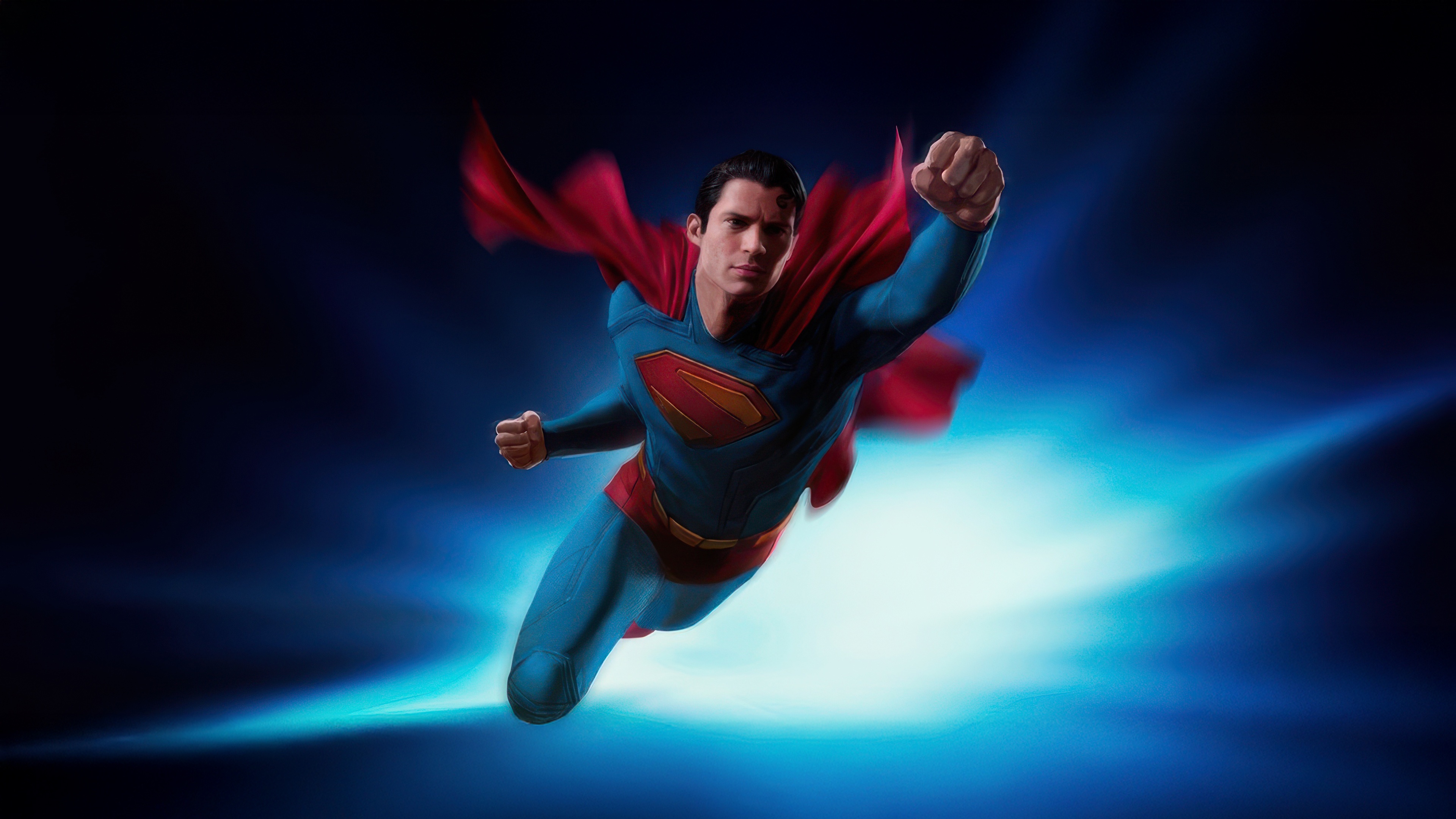 Superman Flying with Red Cape HD Wallpaper