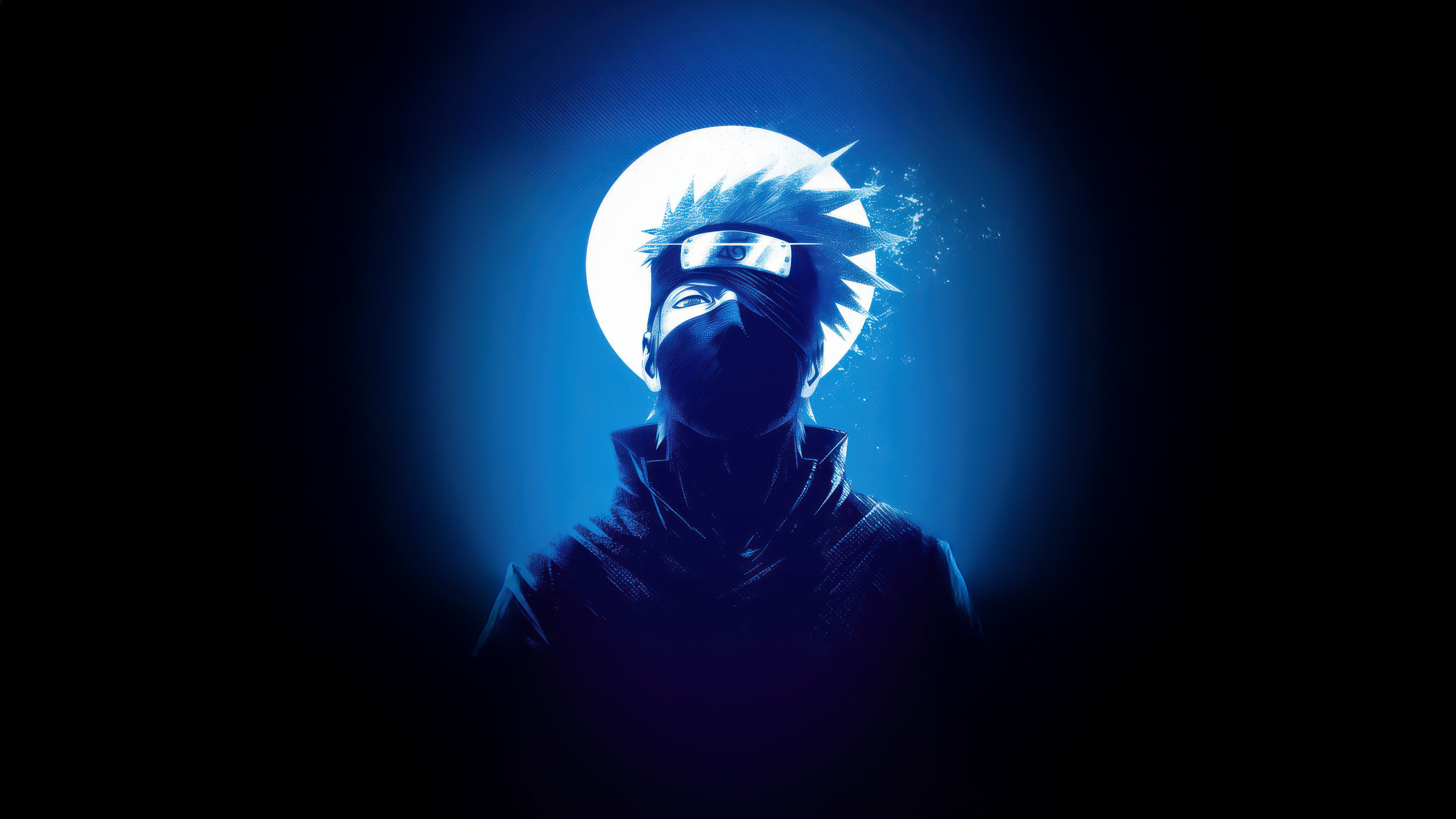 Master Kakashi Hatake in front of a full moon HD Wallpaper