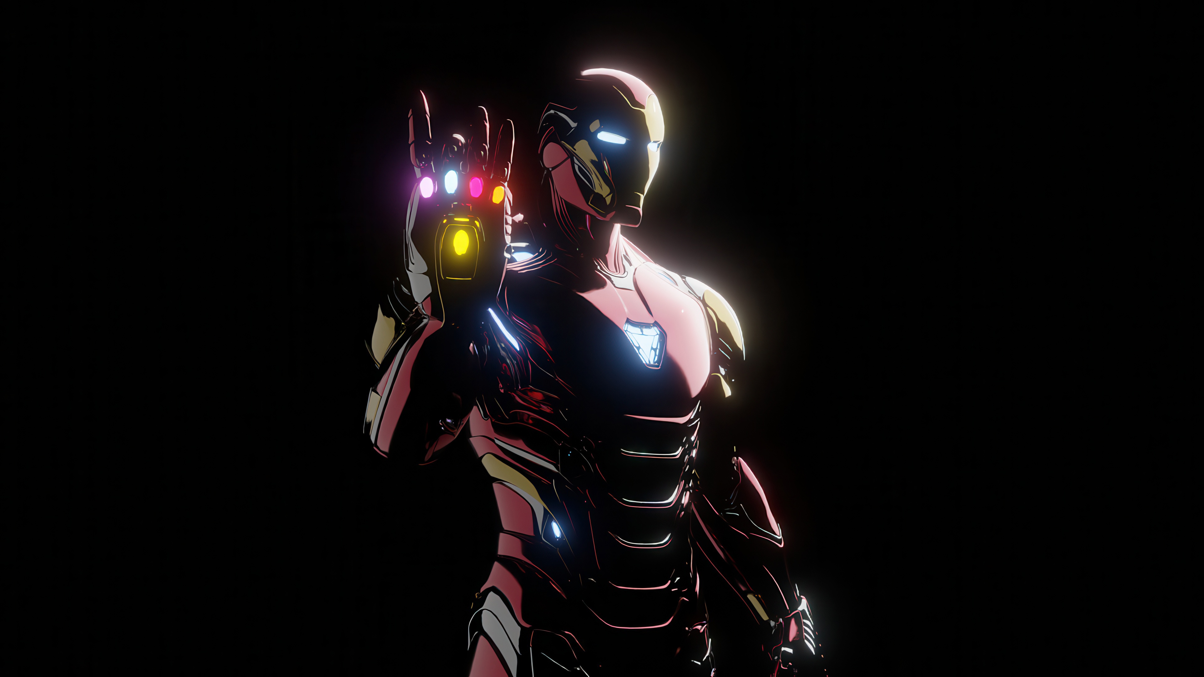 Iron Man with Infinity Gauntlet HD Wallpaper