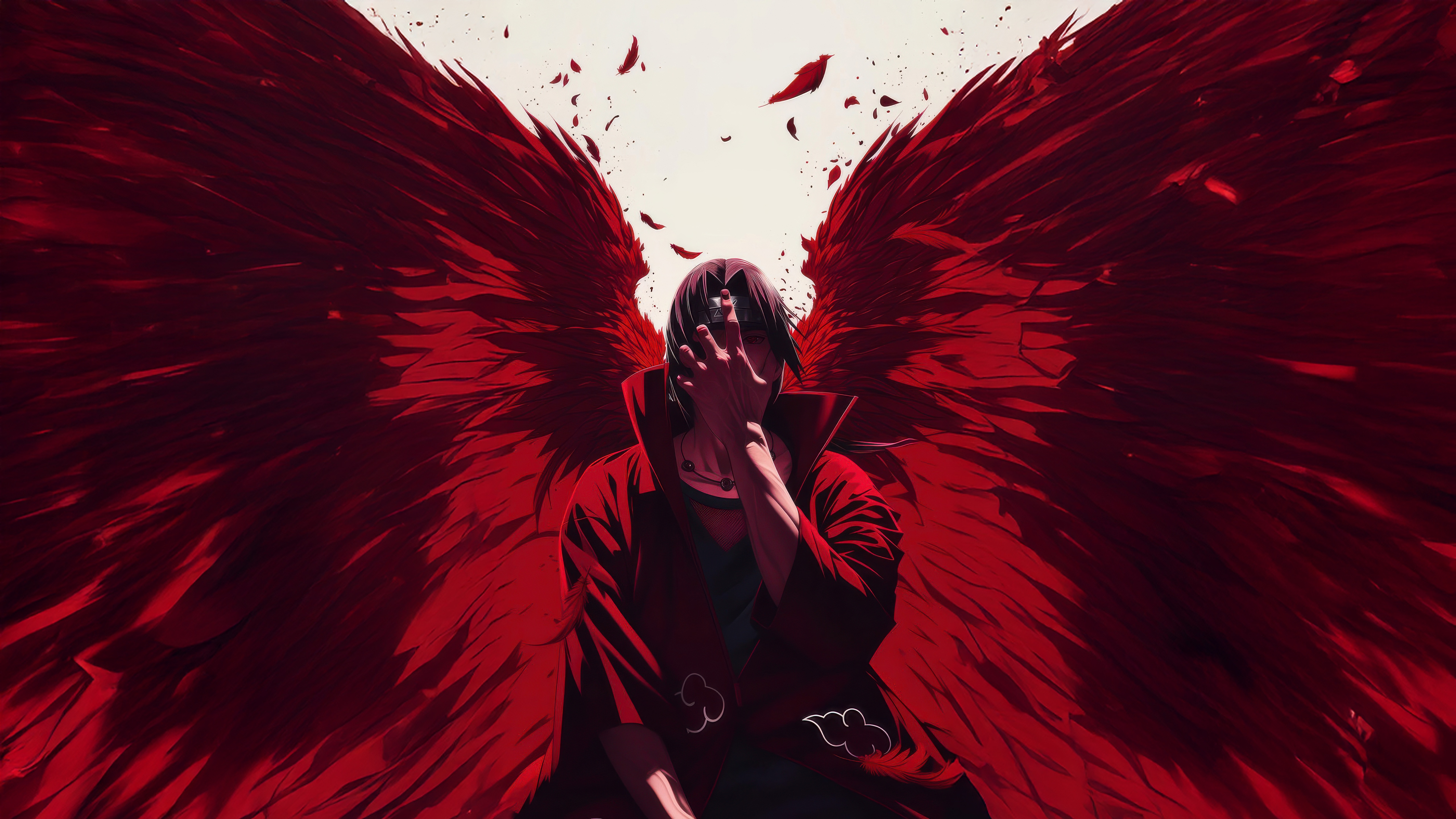 Itachi Uchiha with Red Wings HD Wallpaper