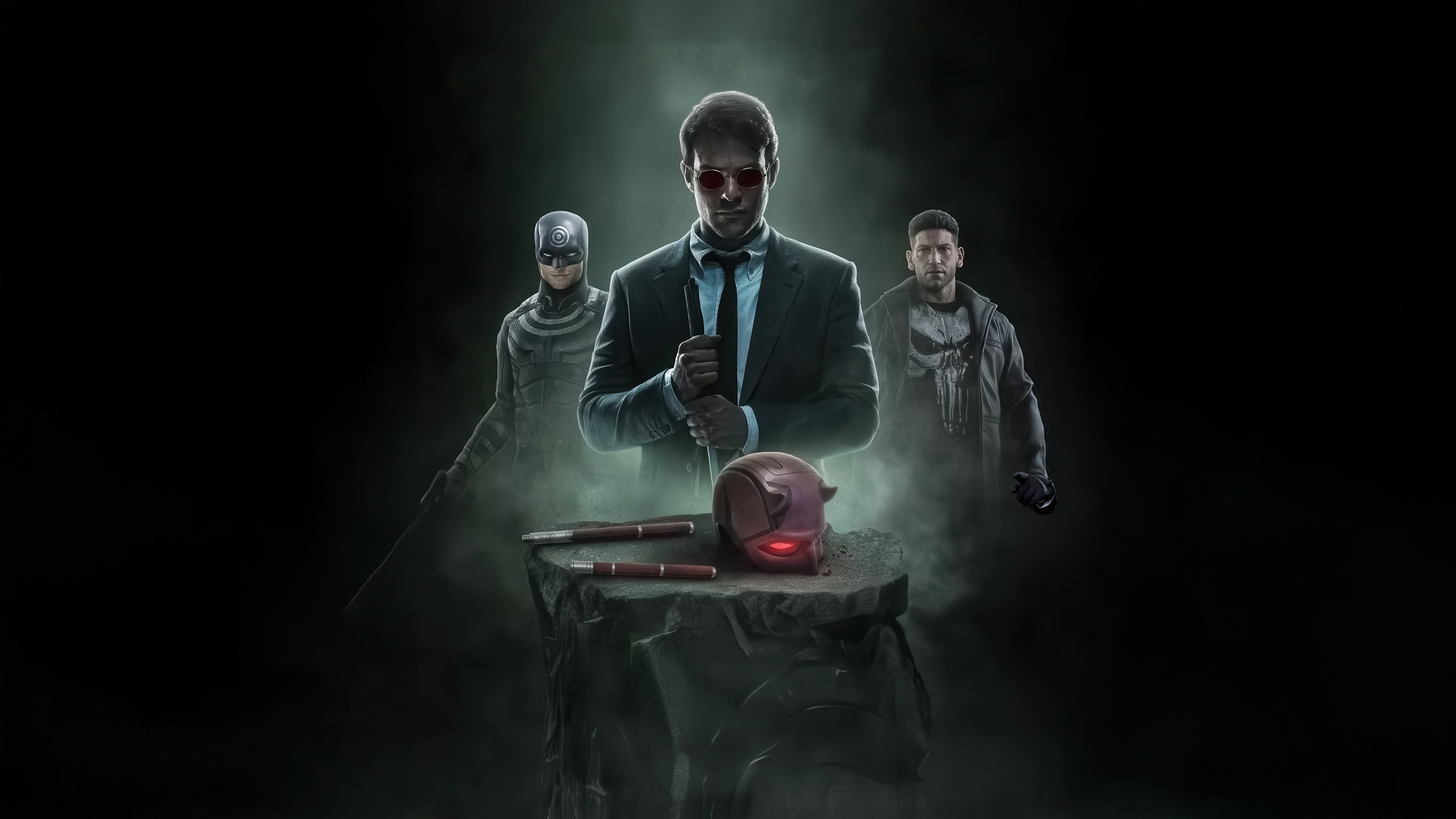 Daredevil, Punisher, and Elektra in Daredevil Born Again HD Wallpaper
