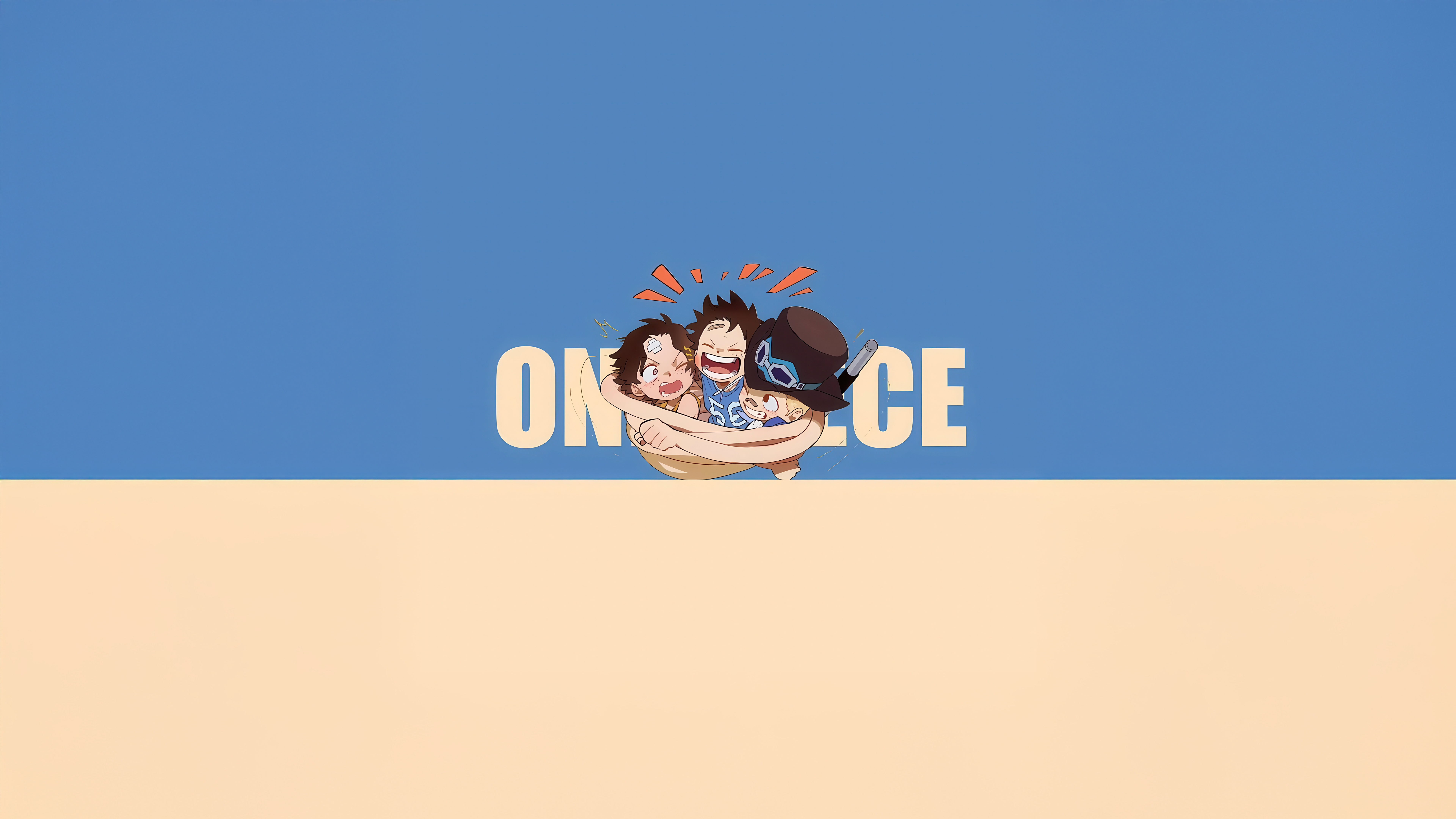 One Piece: Three Brothers Hugging HD Wallpaper