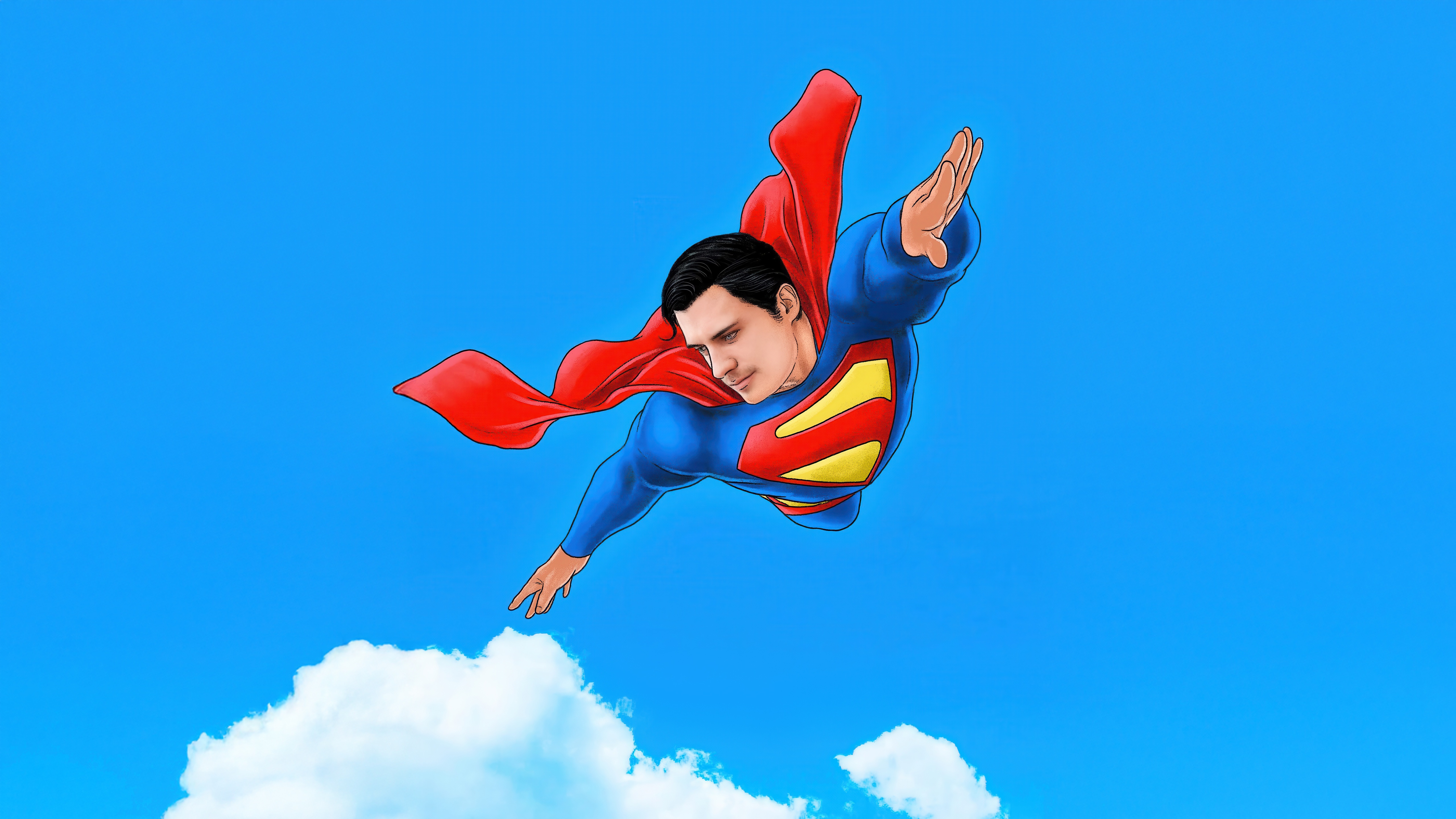 Superman flying through the sky HD Wallpaper