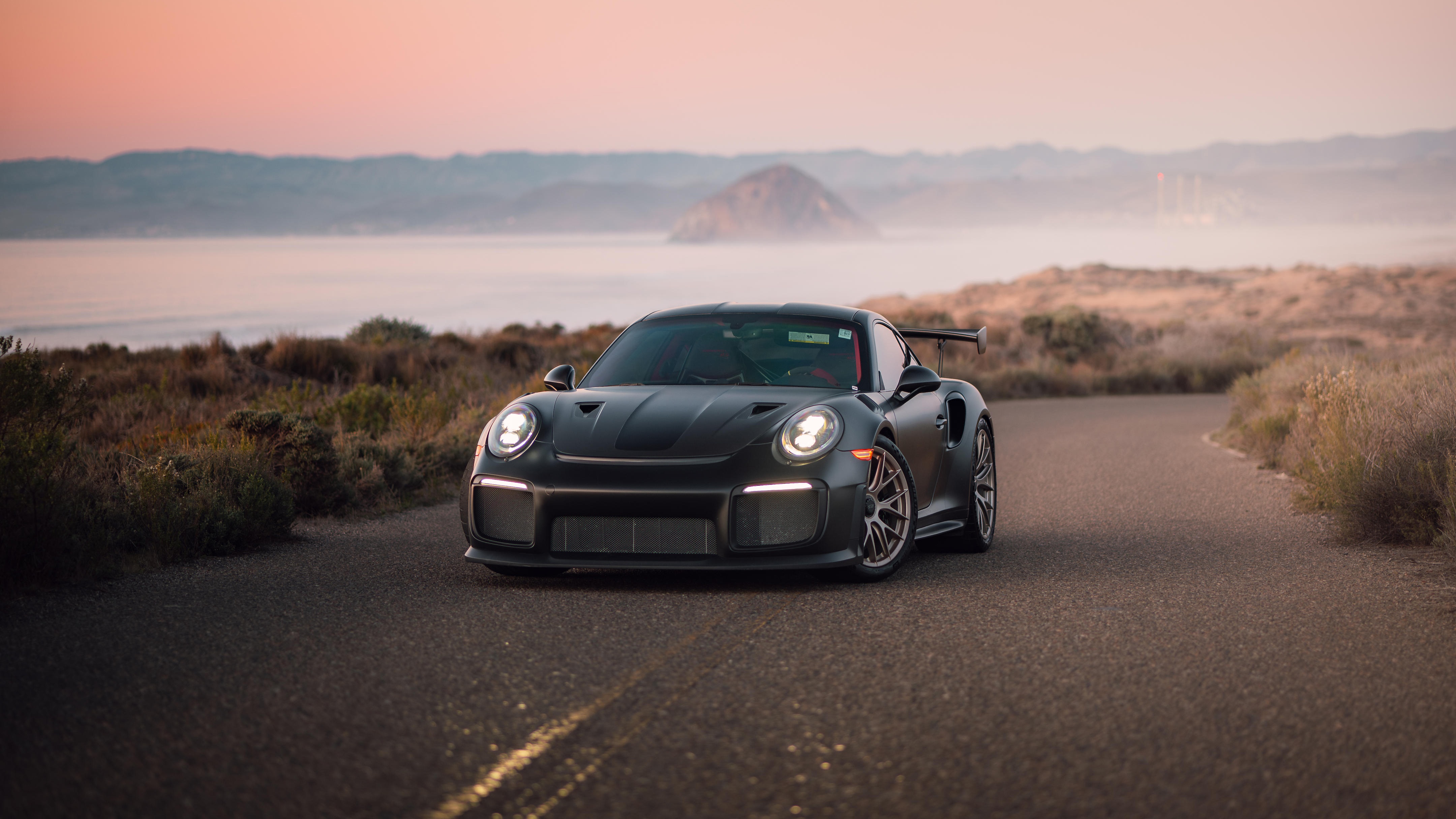 Matte Black Porsche 911 GT2 RS Weissach Package HD Wallpaper