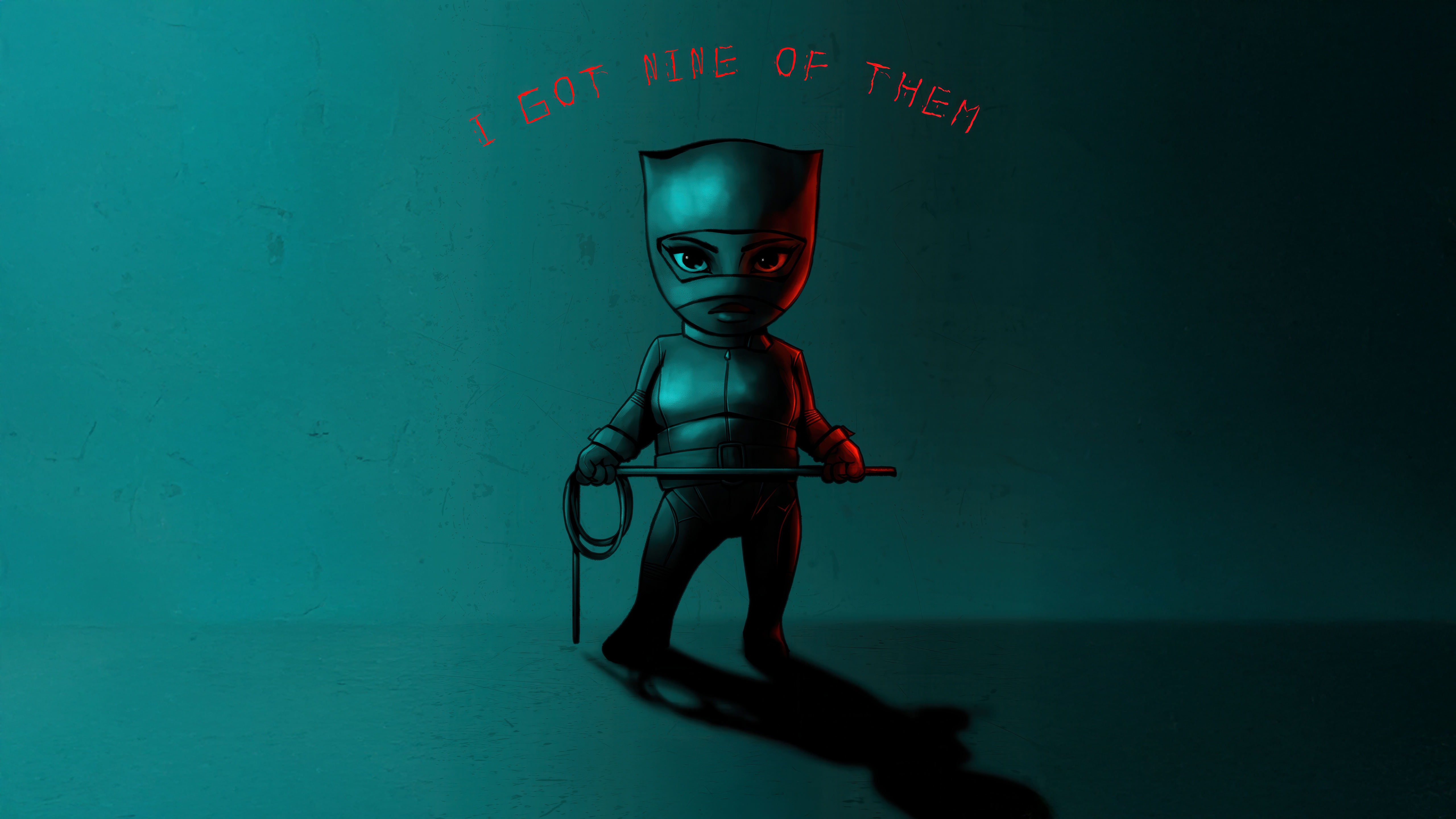 Chibi Catwoman with a whip HD Wallpaper