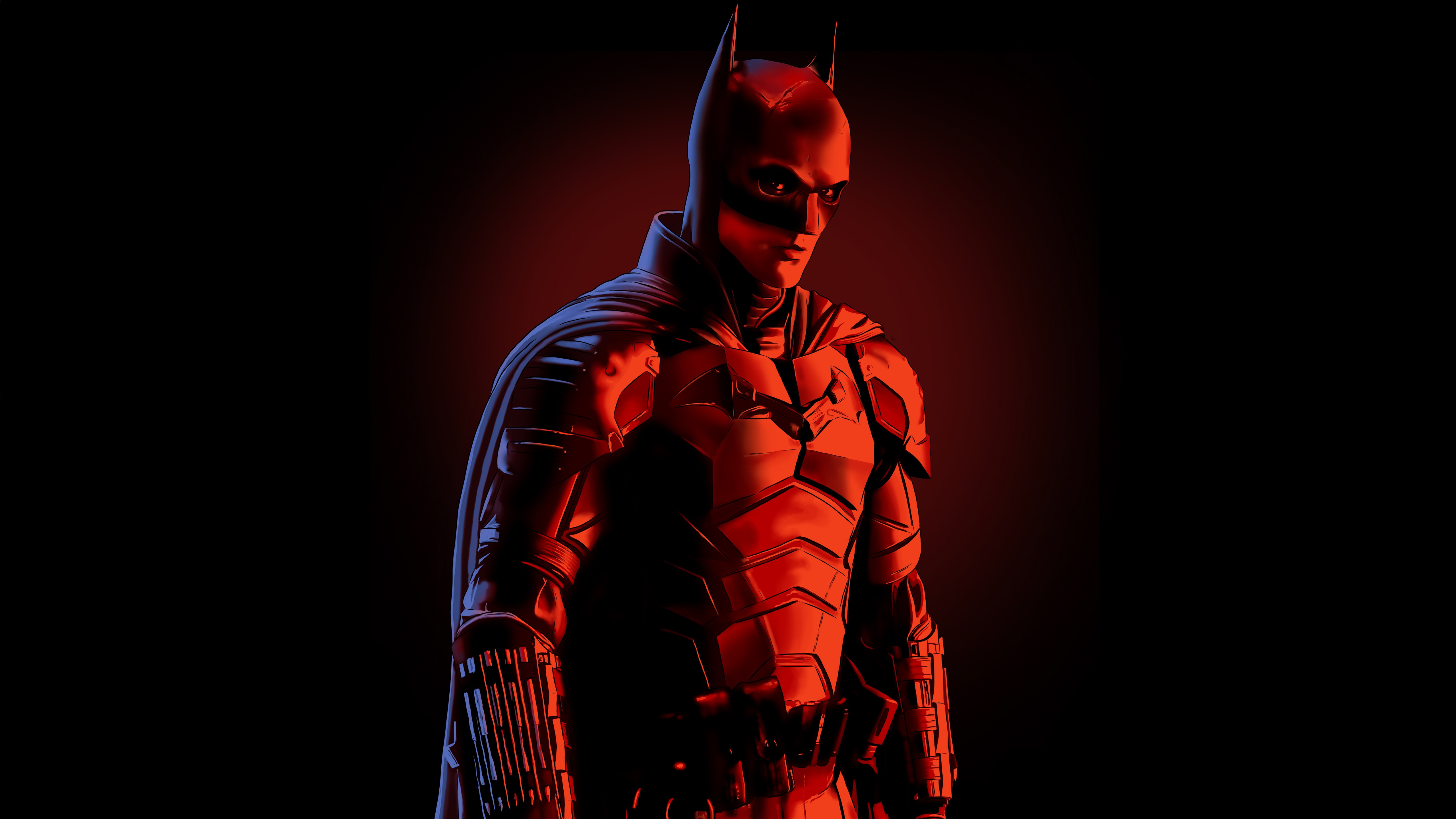 Batman in Red Lighting HD Wallpaper