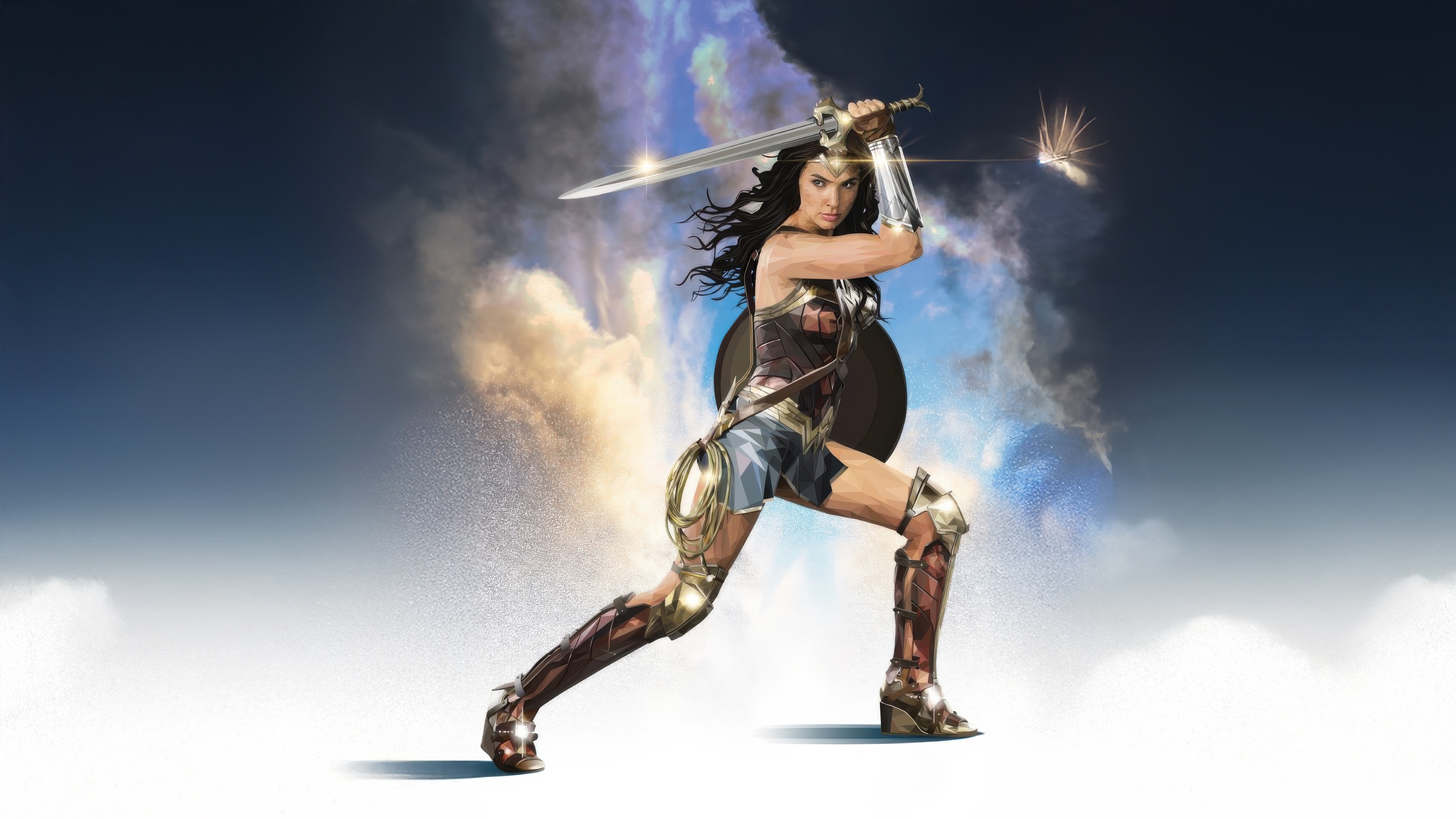 Wonder Woman in Combat Mode HD Wallpaper