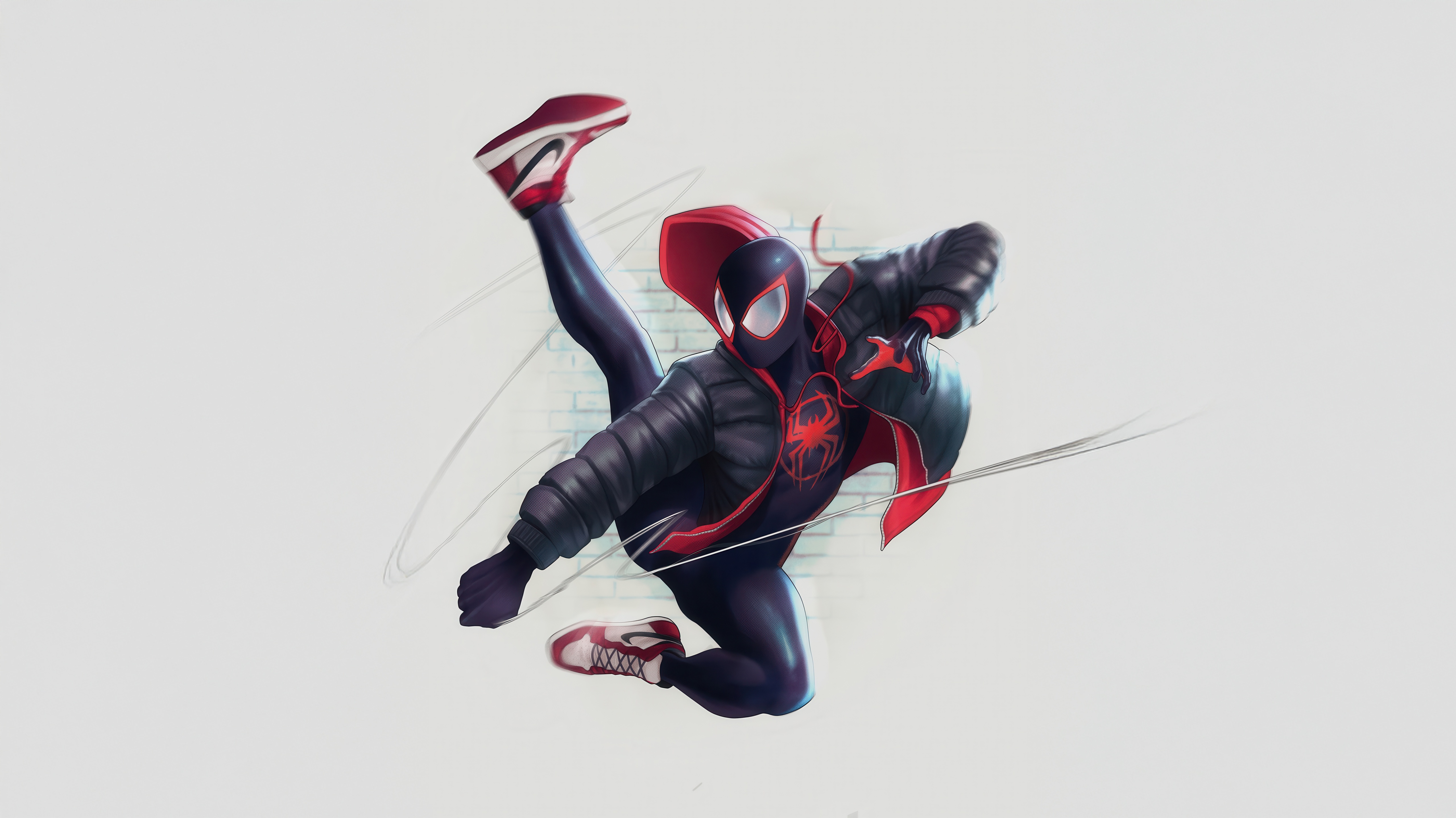 Miles Morales in a dynamic pose HD Wallpaper