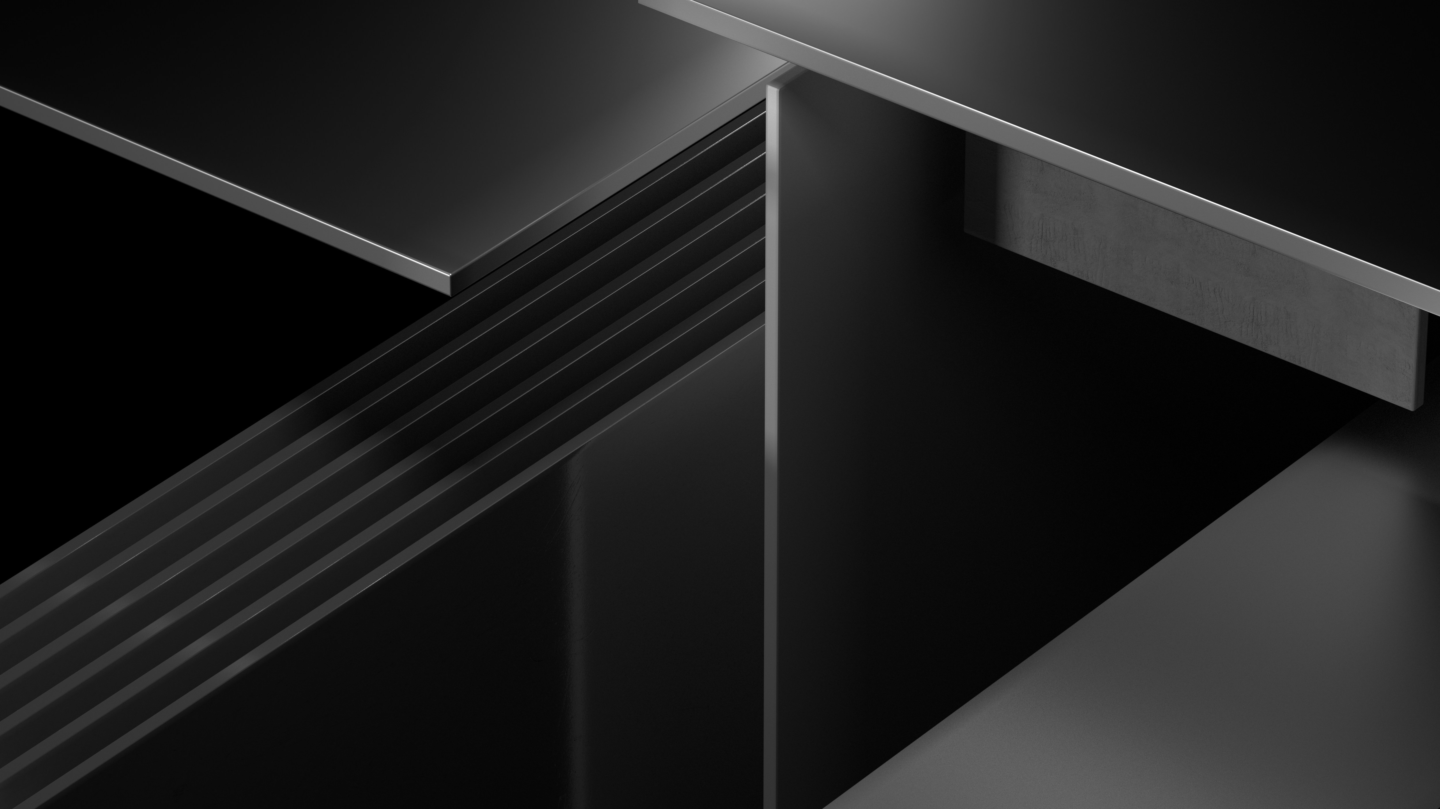 Black Metal Abstract Geometric Shapes HD Wallpaper