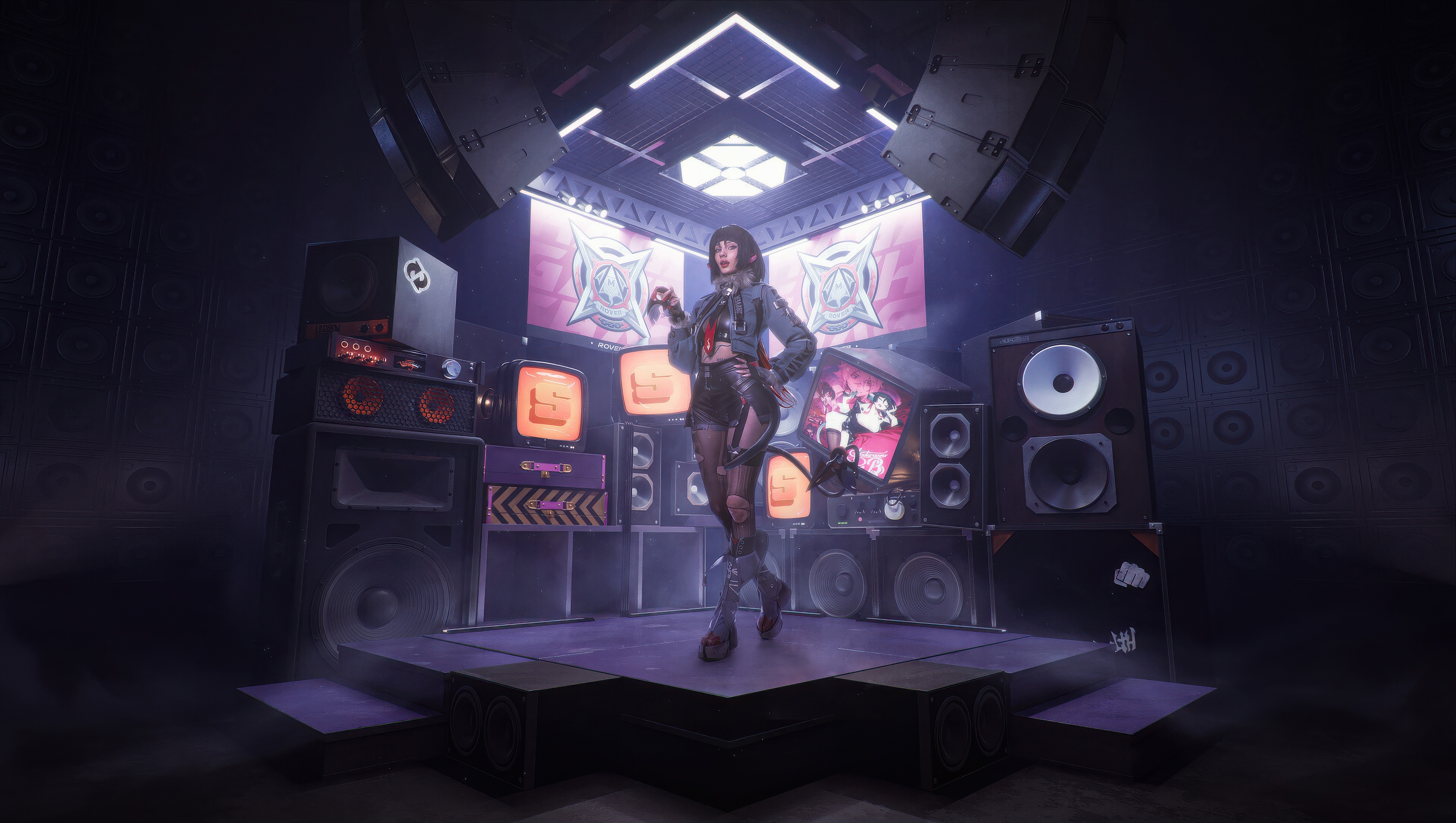 Jane Doe From Zenless Zone Zero on Stage HD Wallpaper