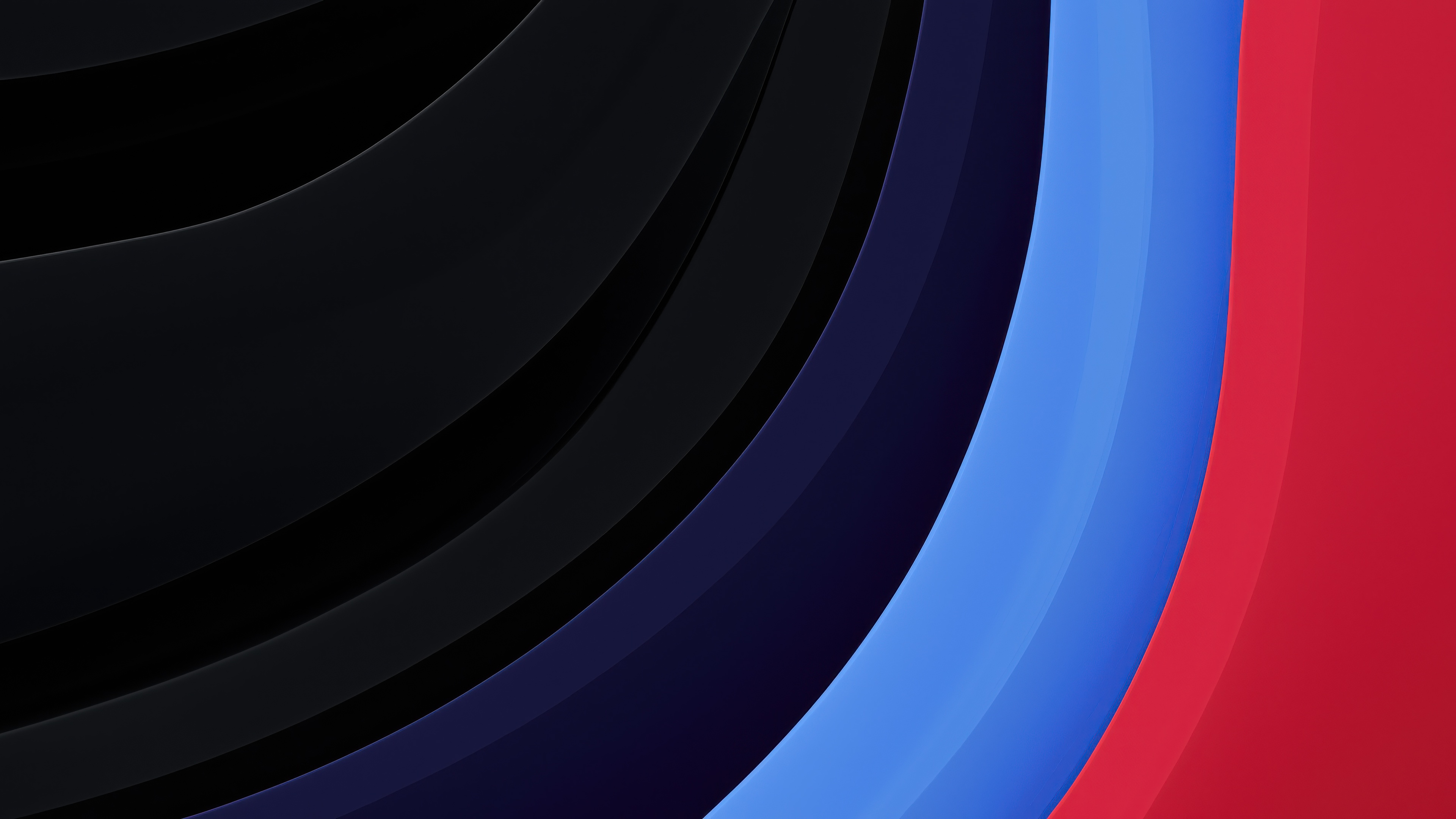 Abstract curved layers of black, blue, and red HD Wallpaper