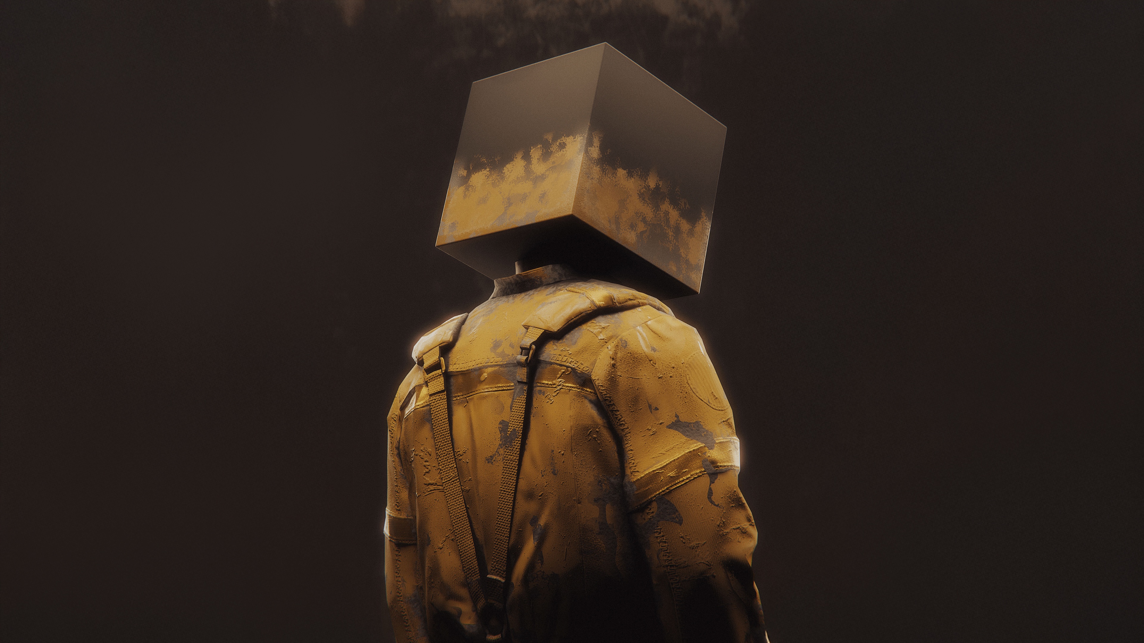 The Box Head character in a yellow coat HD Wallpaper