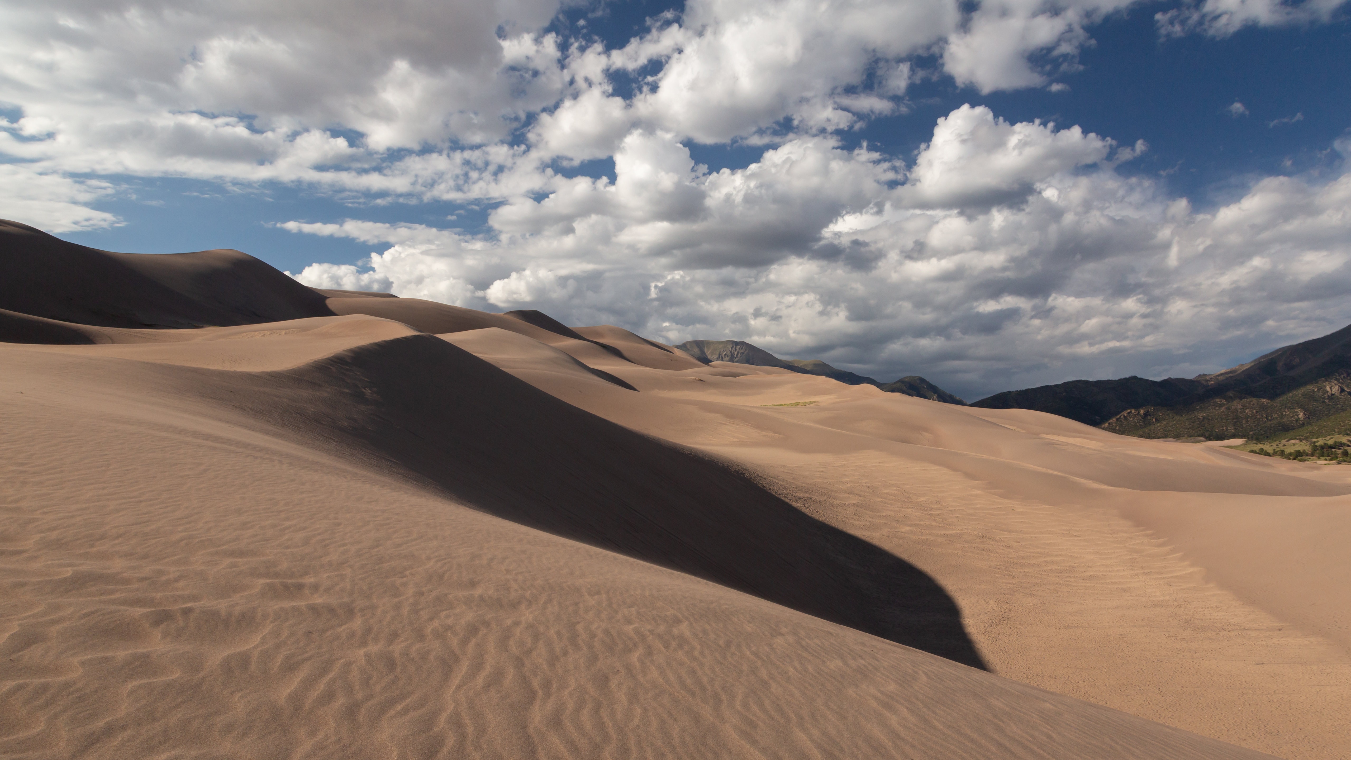 Great Sand Dunes National Park with Clouds HD Wallpaper