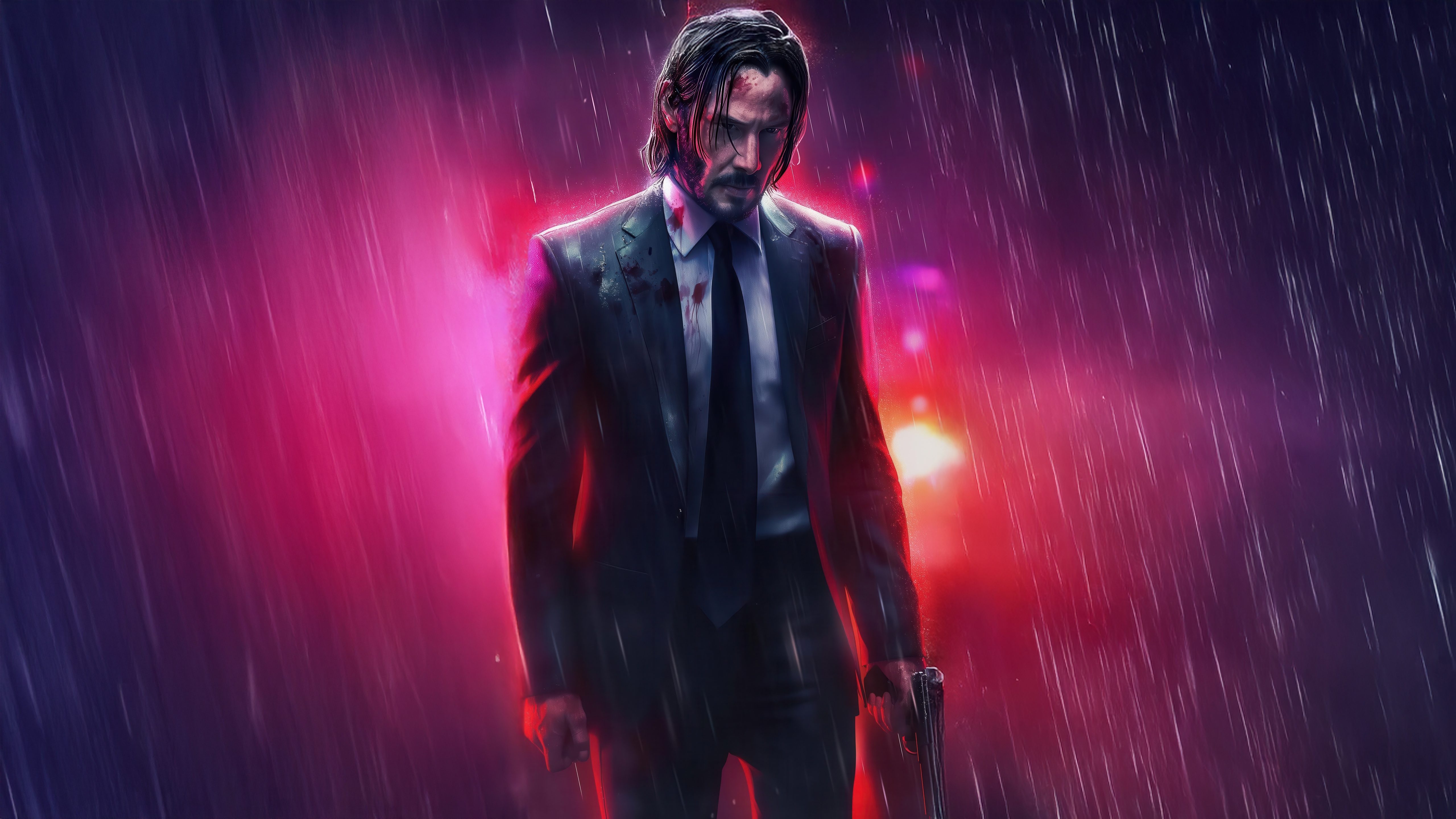 John Wick in the Rain HD Wallpaper