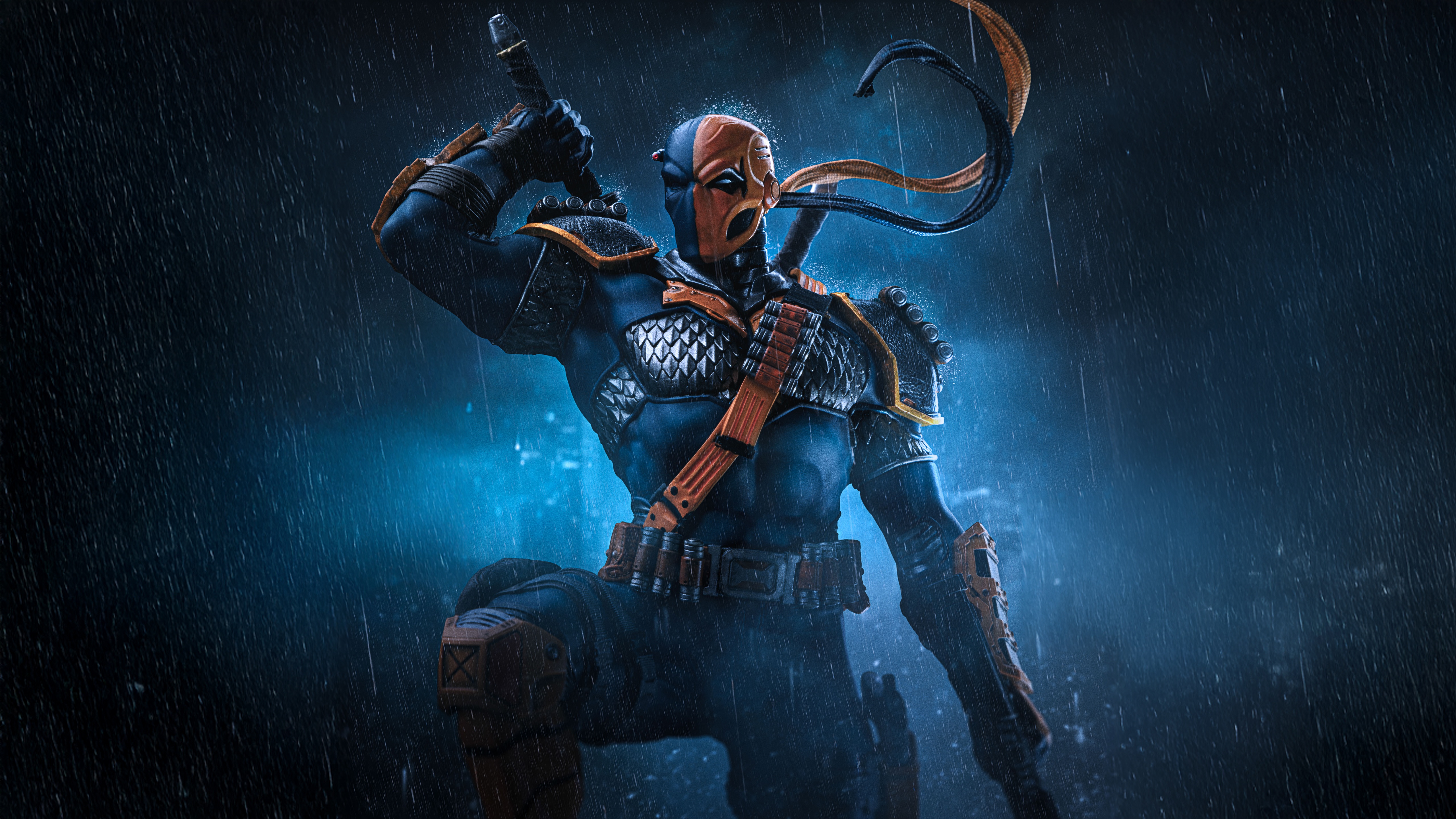 Deathstroke in the Rain HD Wallpaper