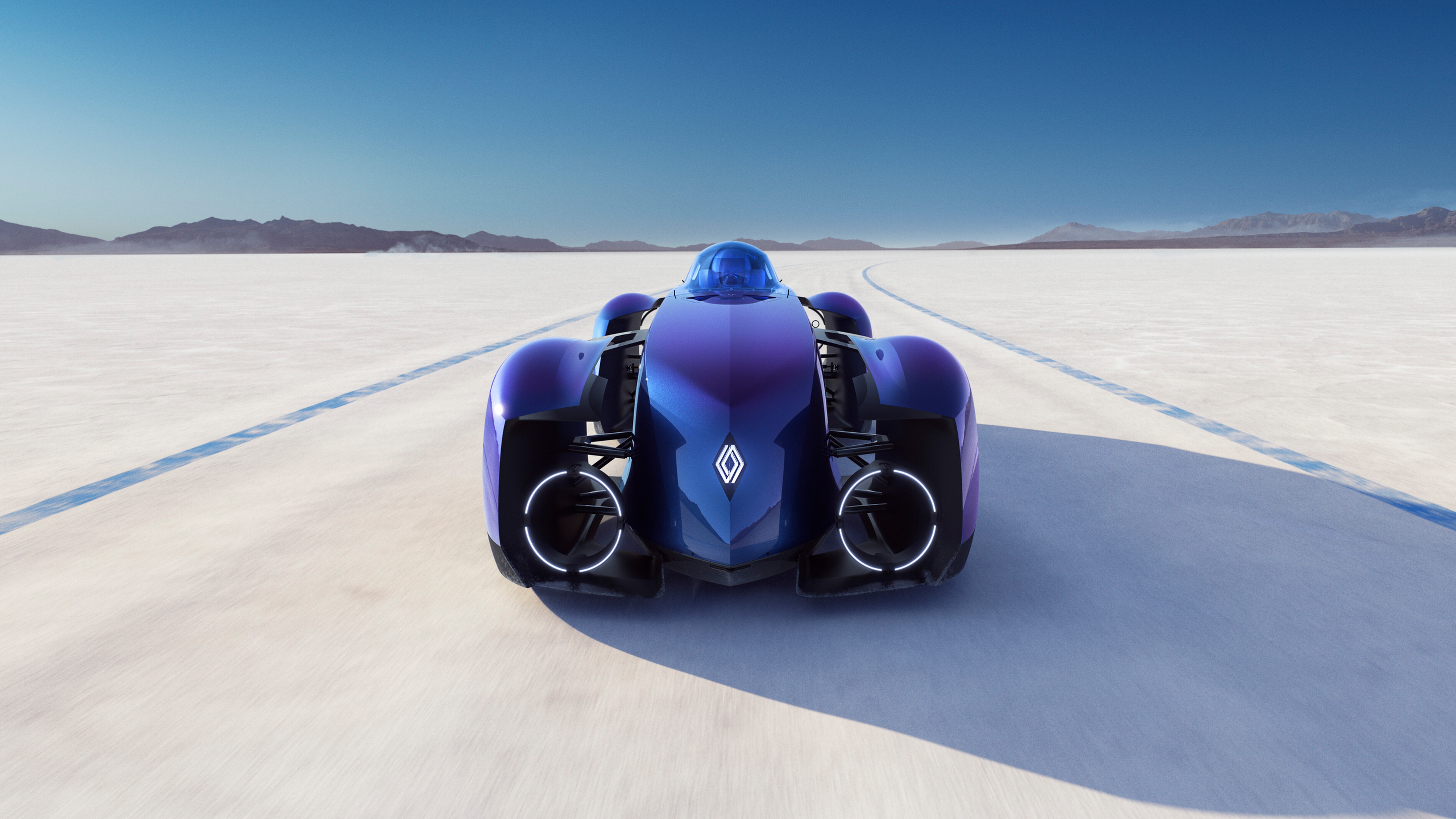 Renault Filante Record concept car on salt flats HD Wallpaper
